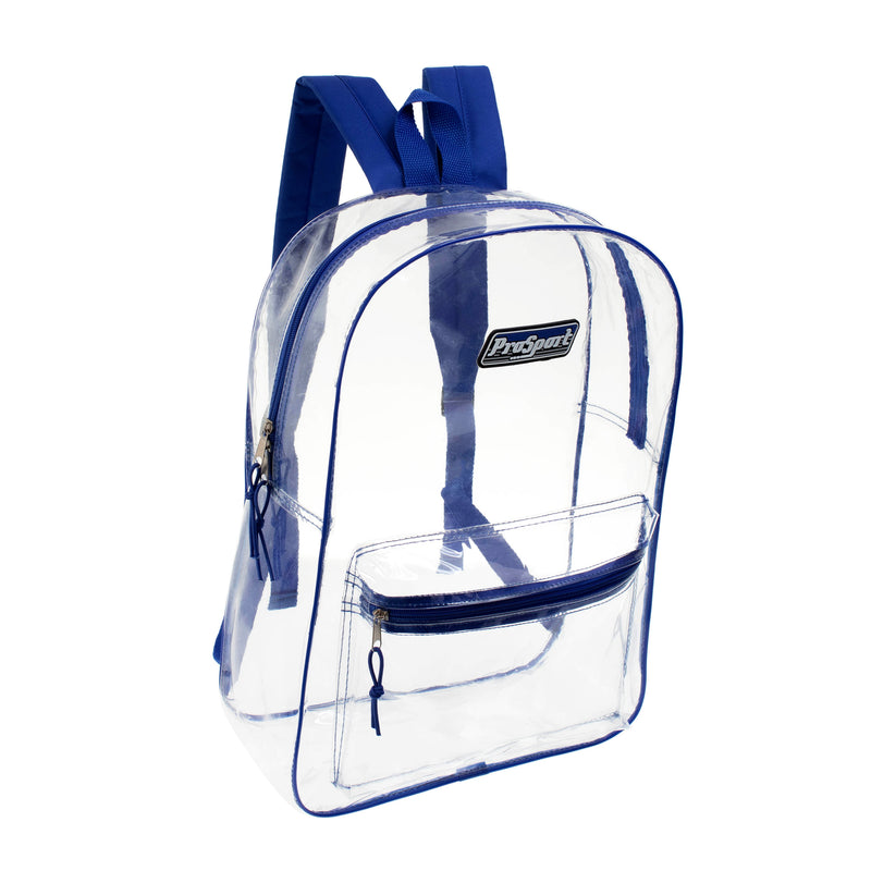 17" Transparent Wholesale Backpack in Assorted Color - Bulk Case of 24