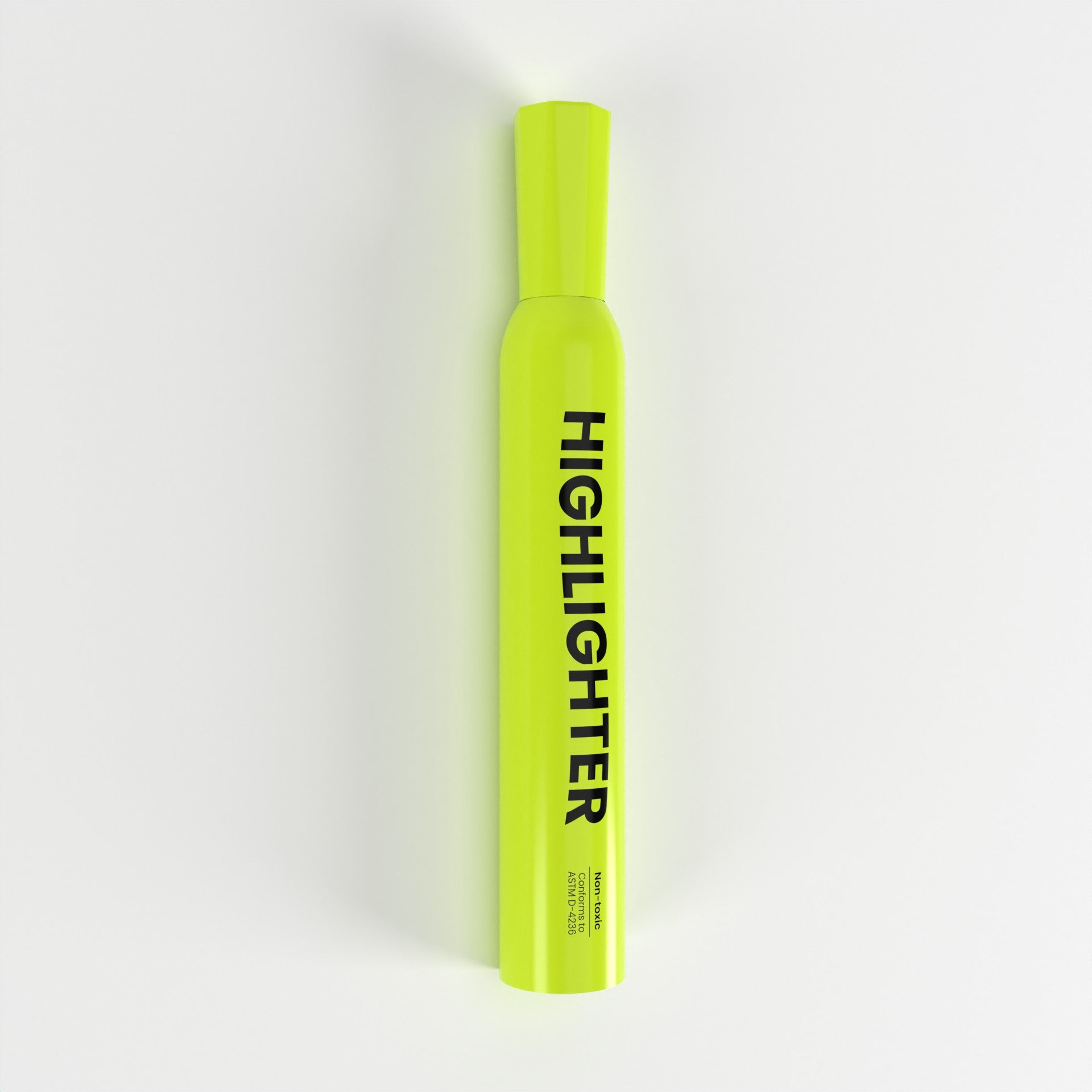Fluorescent Highlighter Pen - Non-toxic, Yellow, Chisel-tip