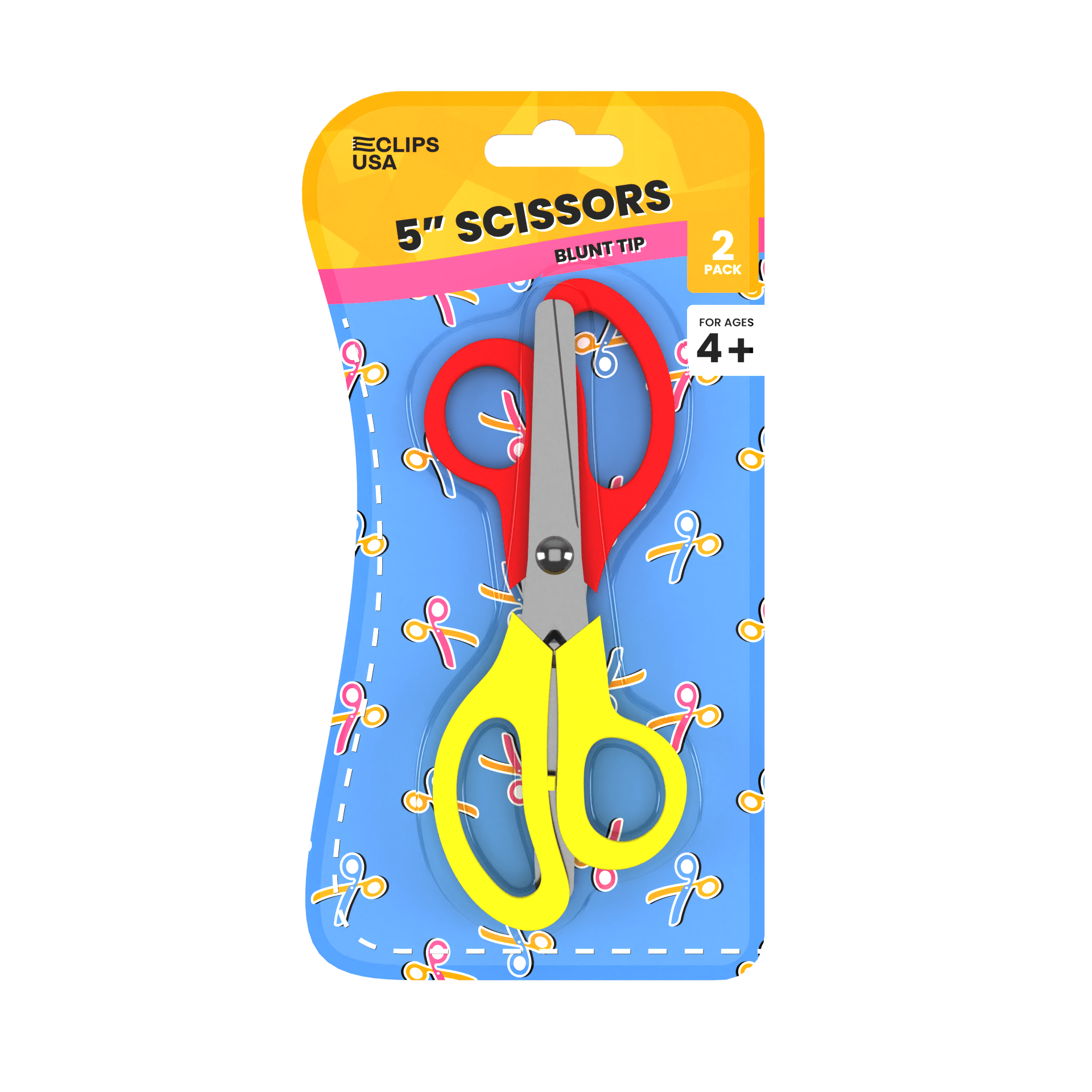 Wholesale 5" Scissors - Blunt Tip in a 2 Pack - Bulk Case of 48 Packs - 96 Total Scissors