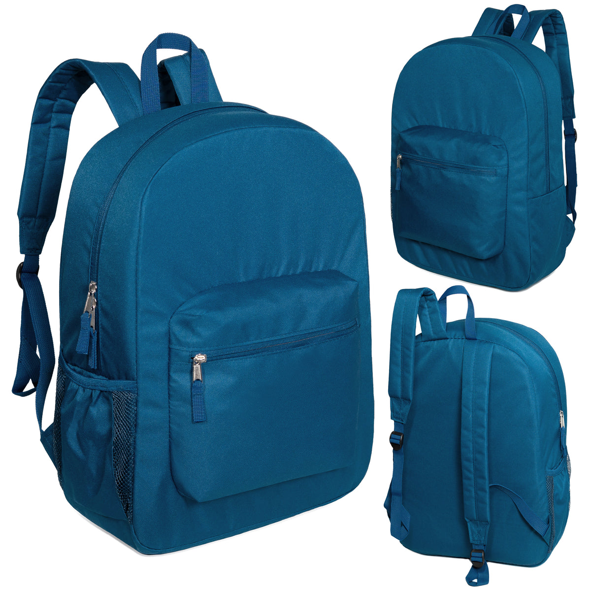 12 Premium 17" Backpacks in 8 Colors & Your Choice of 12 Bulk Hygiene Kits - Wholesale Care Package: Homeless, Emergency, Charity