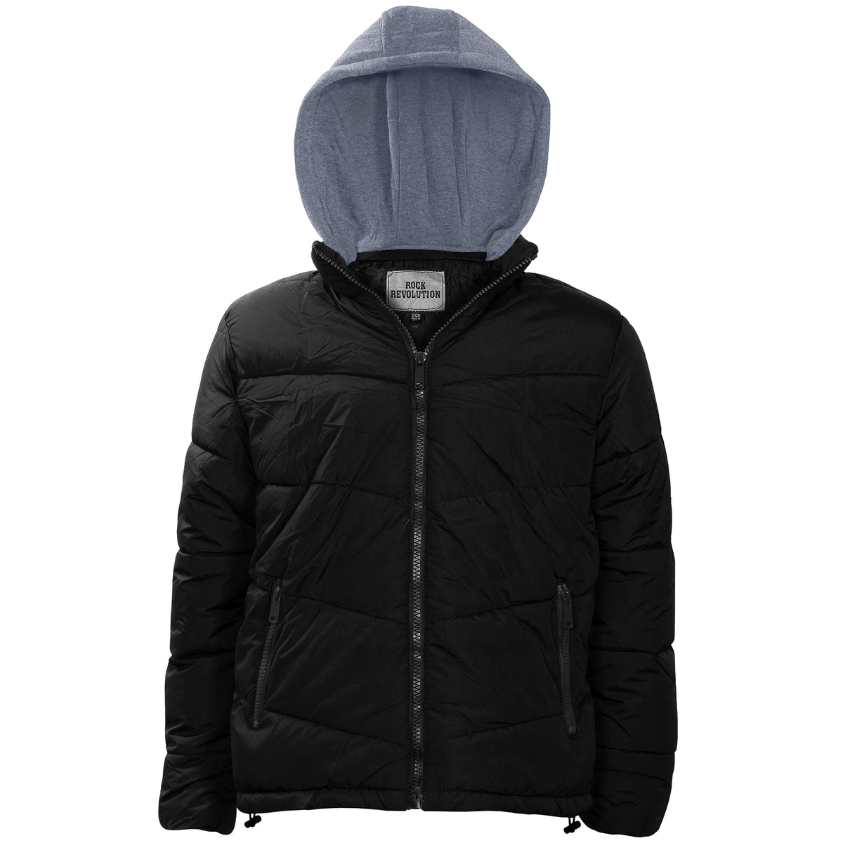 Men's Warm Winter Wholesale Coats in Black & Assorted Sizes - Bulk Case of 12 Winter Jackets