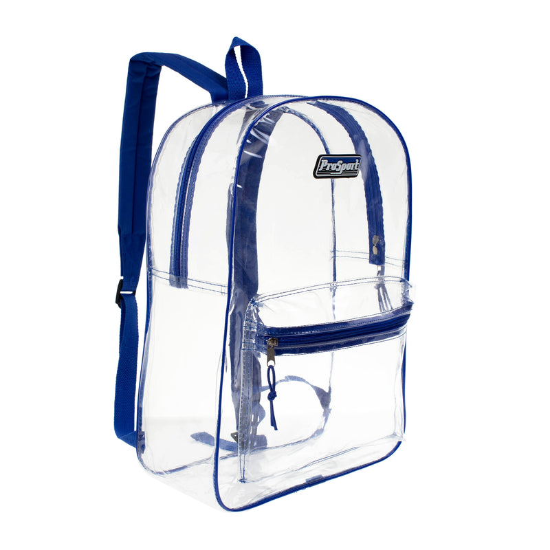 17" Transparent Wholesale Backpack in Assorted Color - Bulk Case of 24