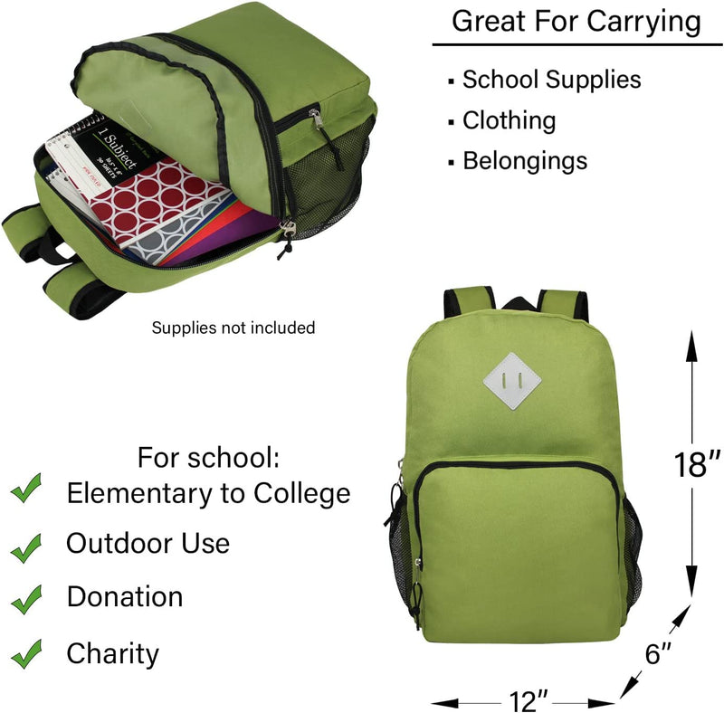 50 Piece Wholesale Deluxe School Supply Kit With 17" Backpack - Bulk Case of 12 Backpacks and Kits