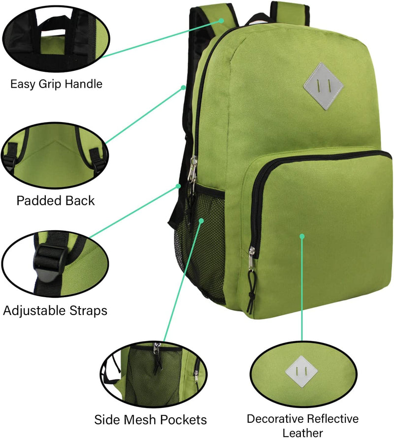 50 Piece Wholesale Deluxe School Supply Kit With 17" Backpack - Bulk Case of 12 Backpacks and Kits