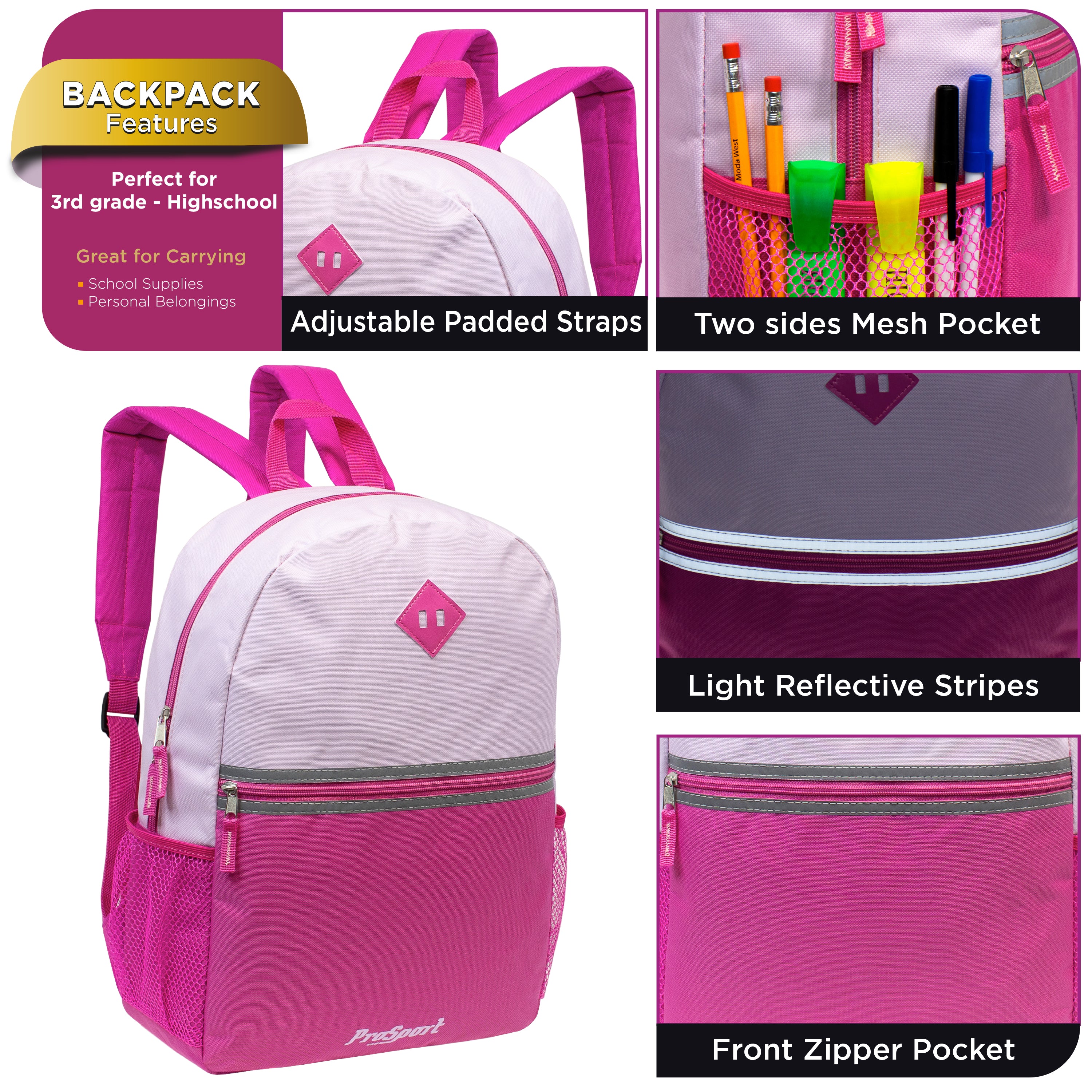 12 Wholesale 17" Multi-Color Backpacks & Your Choice of 12 Winter Item Sets - Wholesale Care Package: Homeless, Emergency, Charity