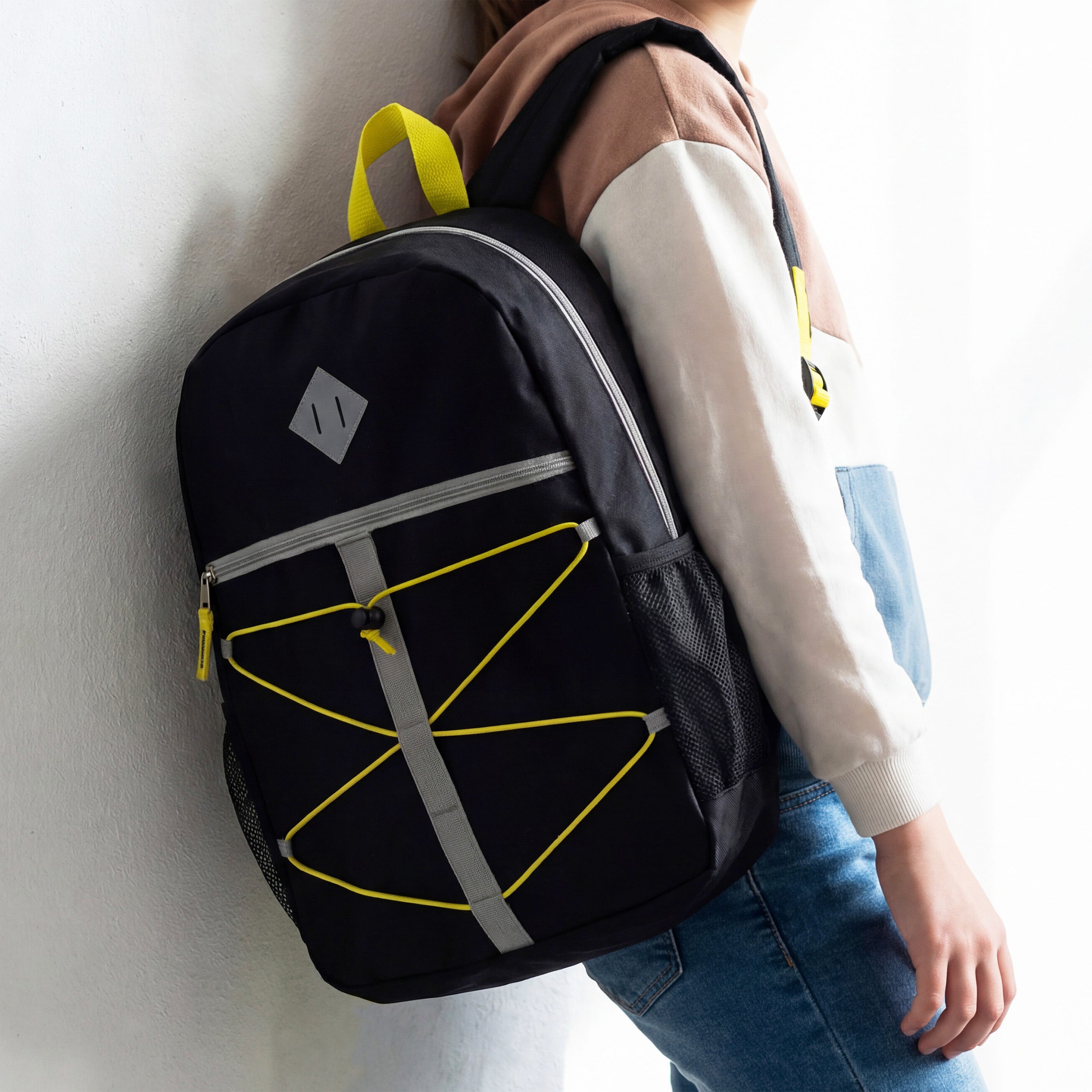 17" Wholesale Backpacks | 2 Different Prints | Dual Mesh Side Pockets - Bulk Case of 24 Bookbags