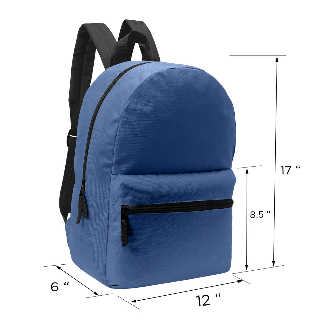 12 Wholesale Backpacks in random Colors & 12 Bulk School Supply Kits