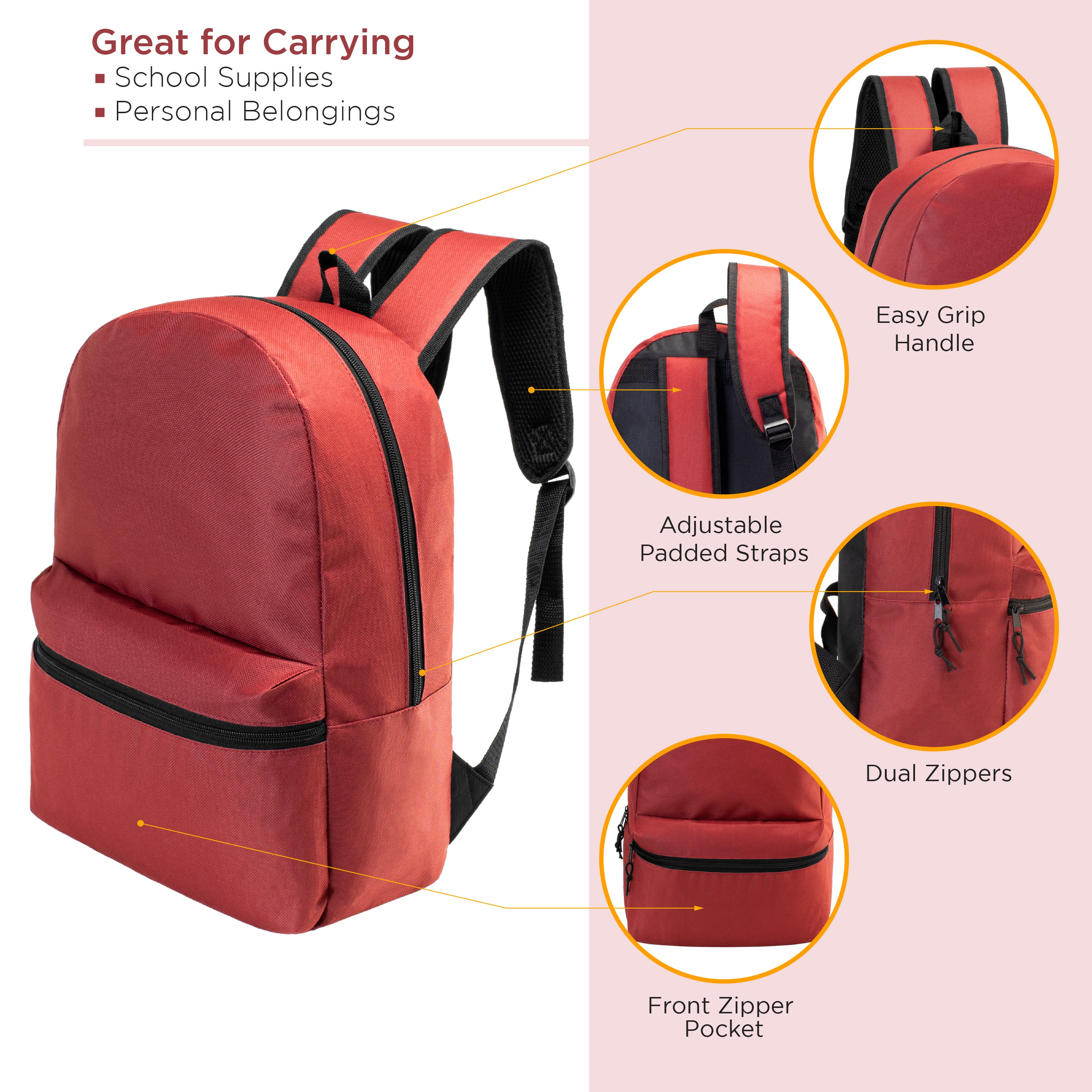 wholesale 17" backpacks for school kids