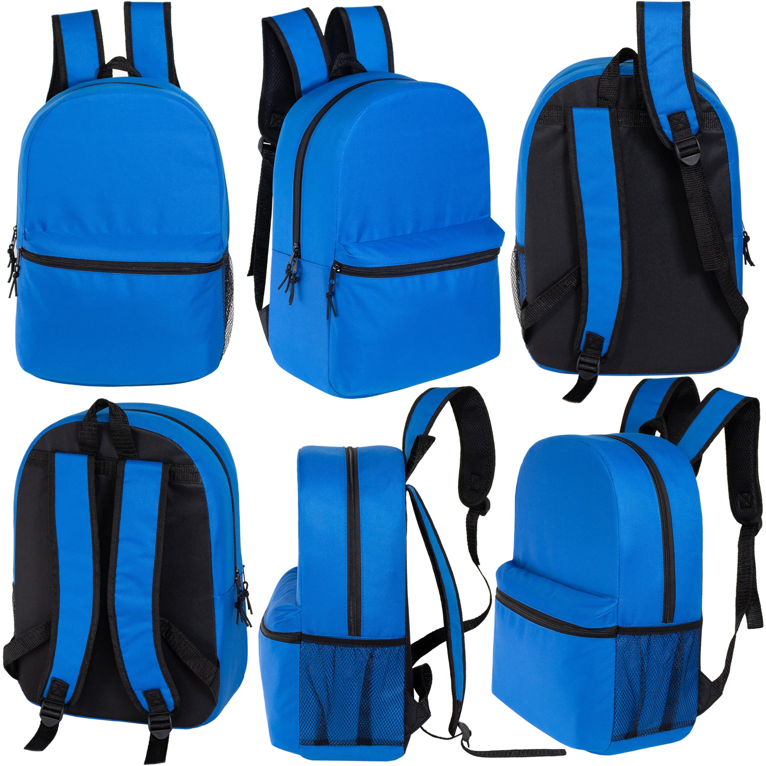 Wholesale 15 Inch Backpacks in Bulk | 8 Colors | Bulk Case of 24