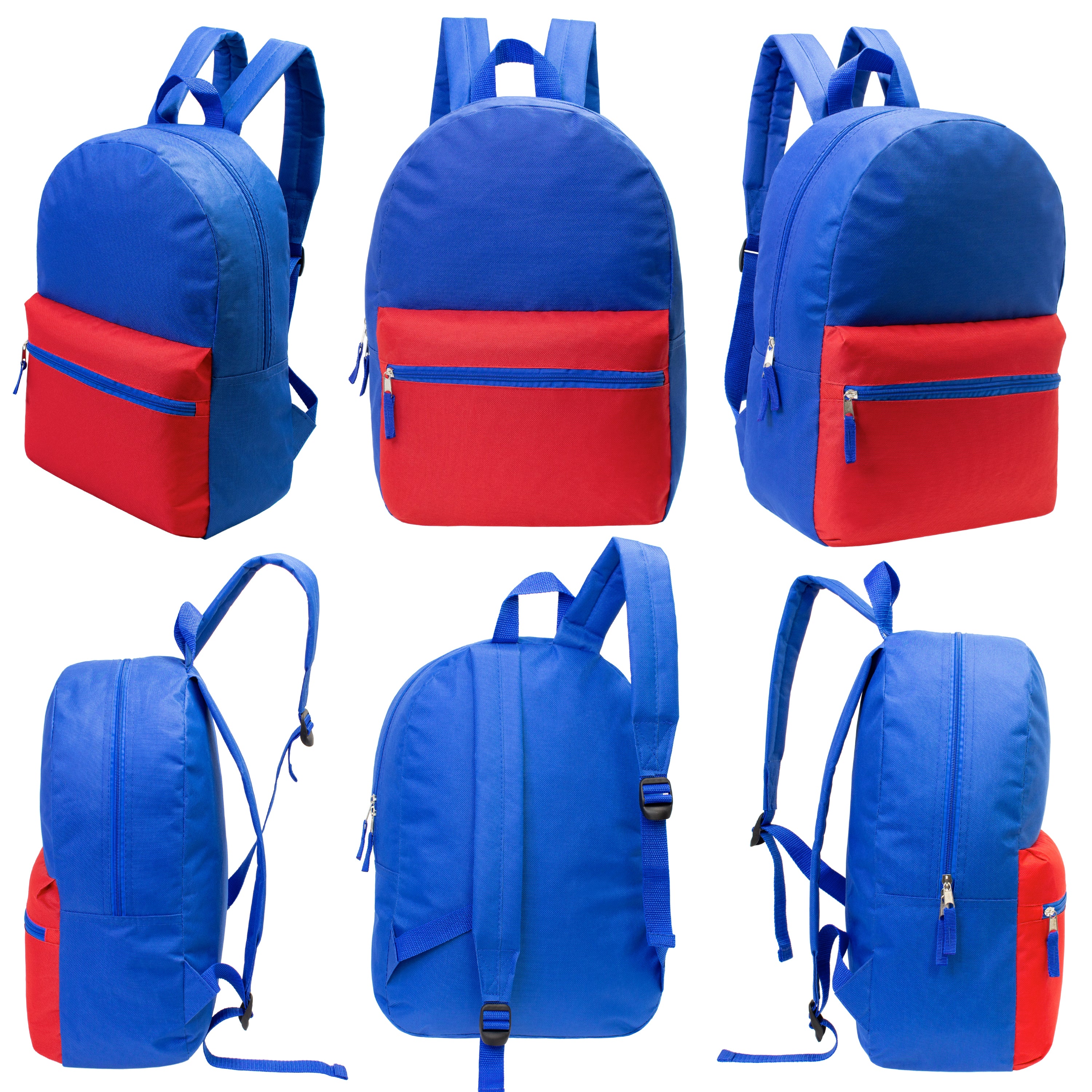 12 Multi Color 17" Backpacks in 6 Colors & Your Choice of 12 Winter Item Sets - Wholesale Care Package: Homeless, Emergency, Charity