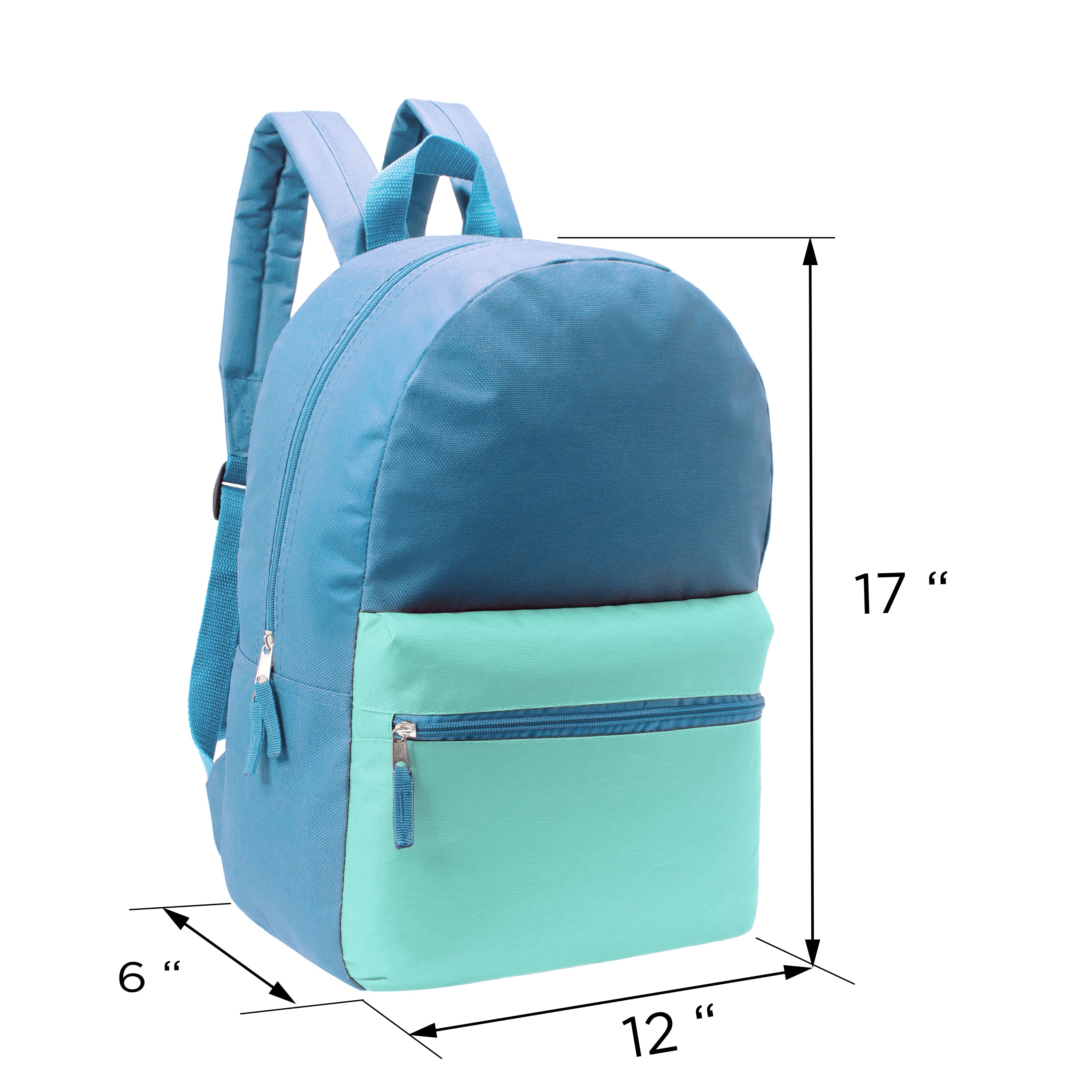 17 Inch Wholesale Backpacks in Assorted Colors with School Supply Kits Bulk - Kit of 12