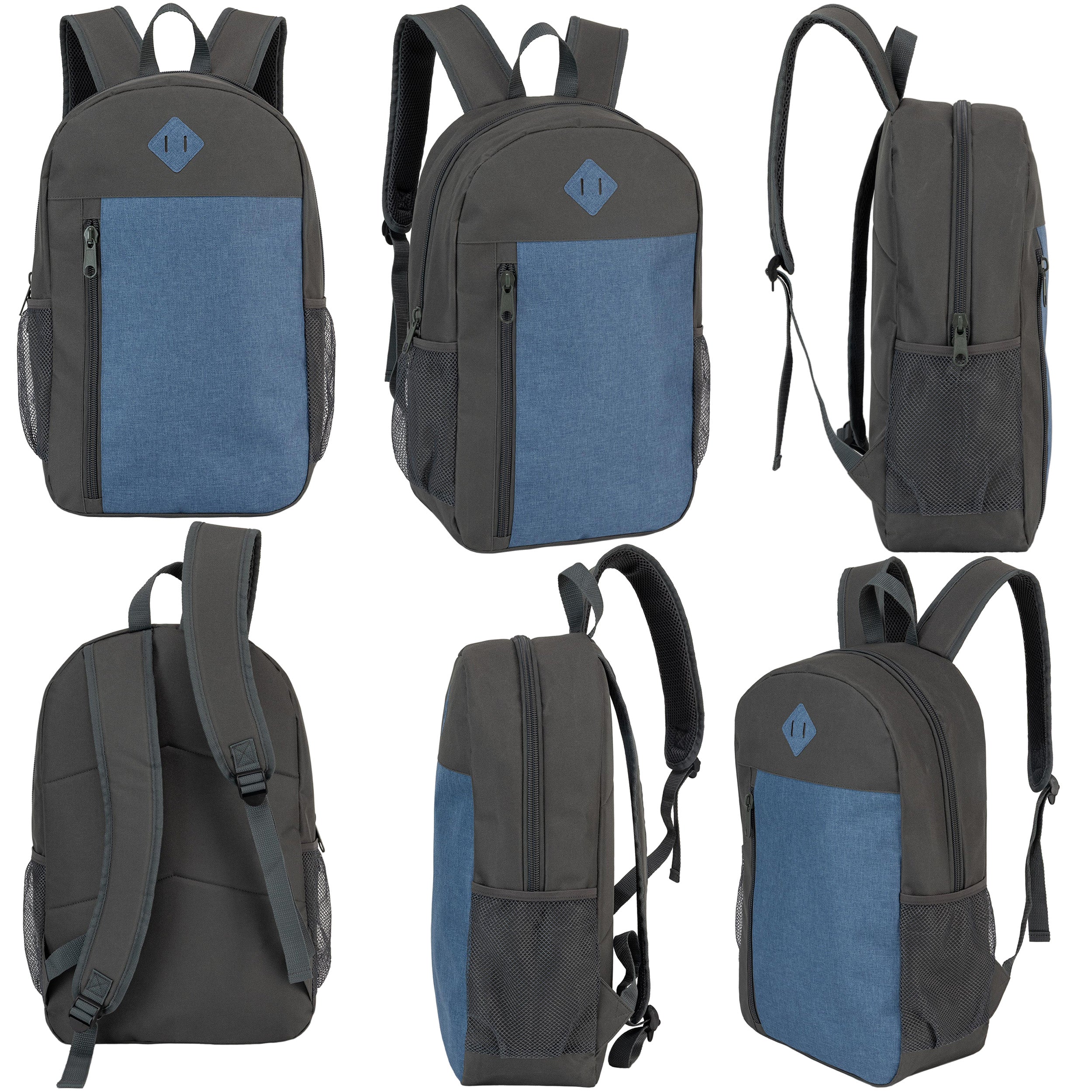 19" Wholesale Backpack in 4 Color Padded Back - Bulk Case of 24