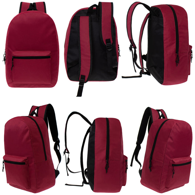18 Piece Wholesale Basic School Supply Kit With 17" Backpack - Bulk Case of 12 Backpacks and Kits