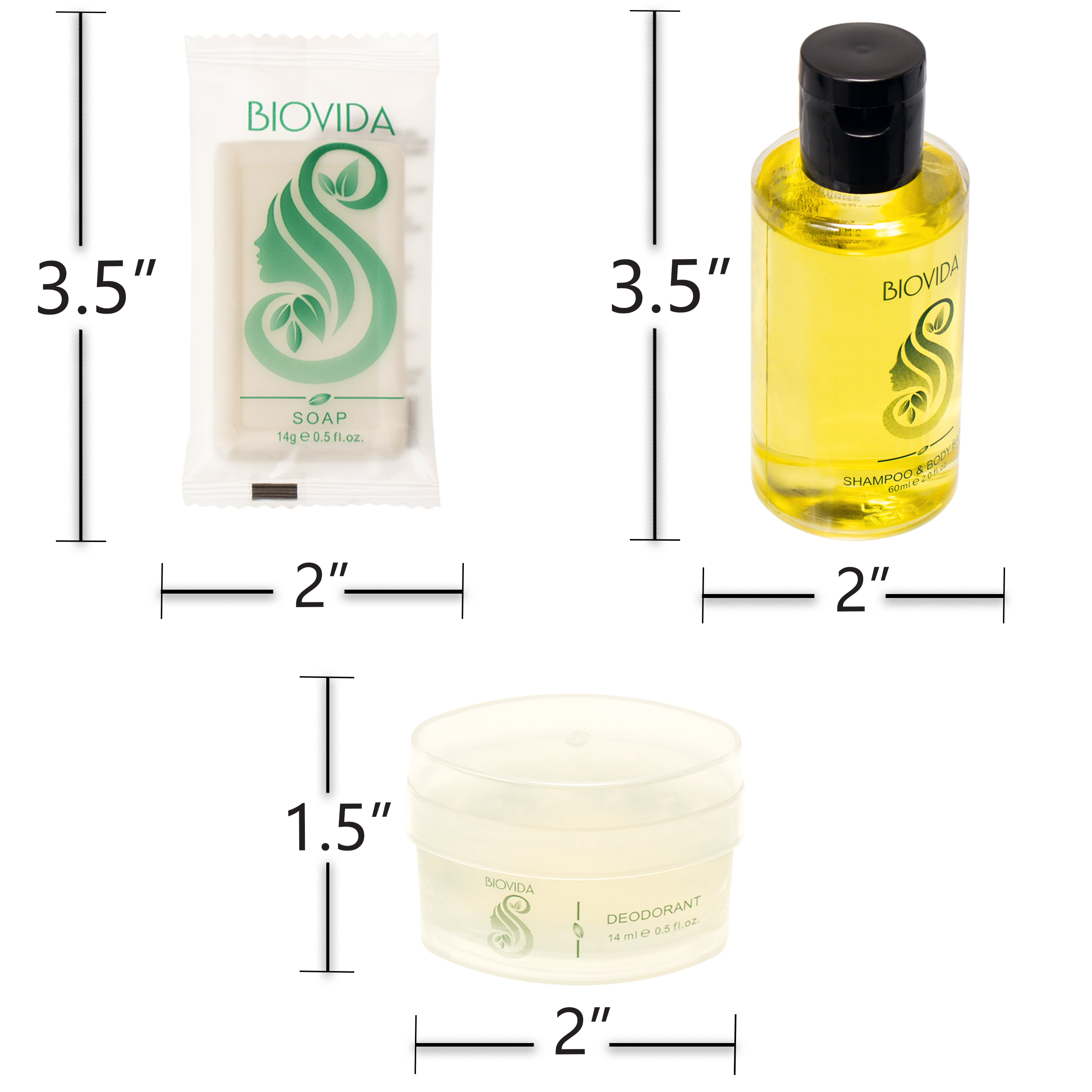 8 Piece Deluxe Wholesale Hygiene Kits - Bulk Toiletry Case of 96 Biovida