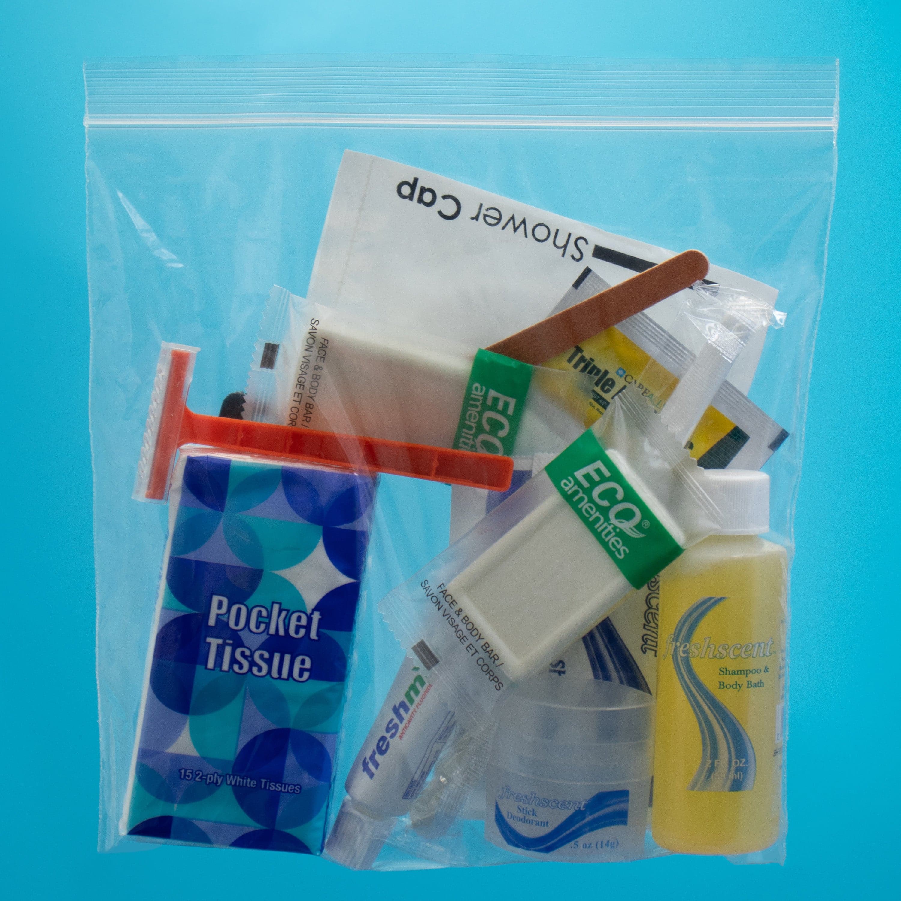14 Piece Premium Wholesale Hygiene Kits - Bulk Toiletry Case of 48