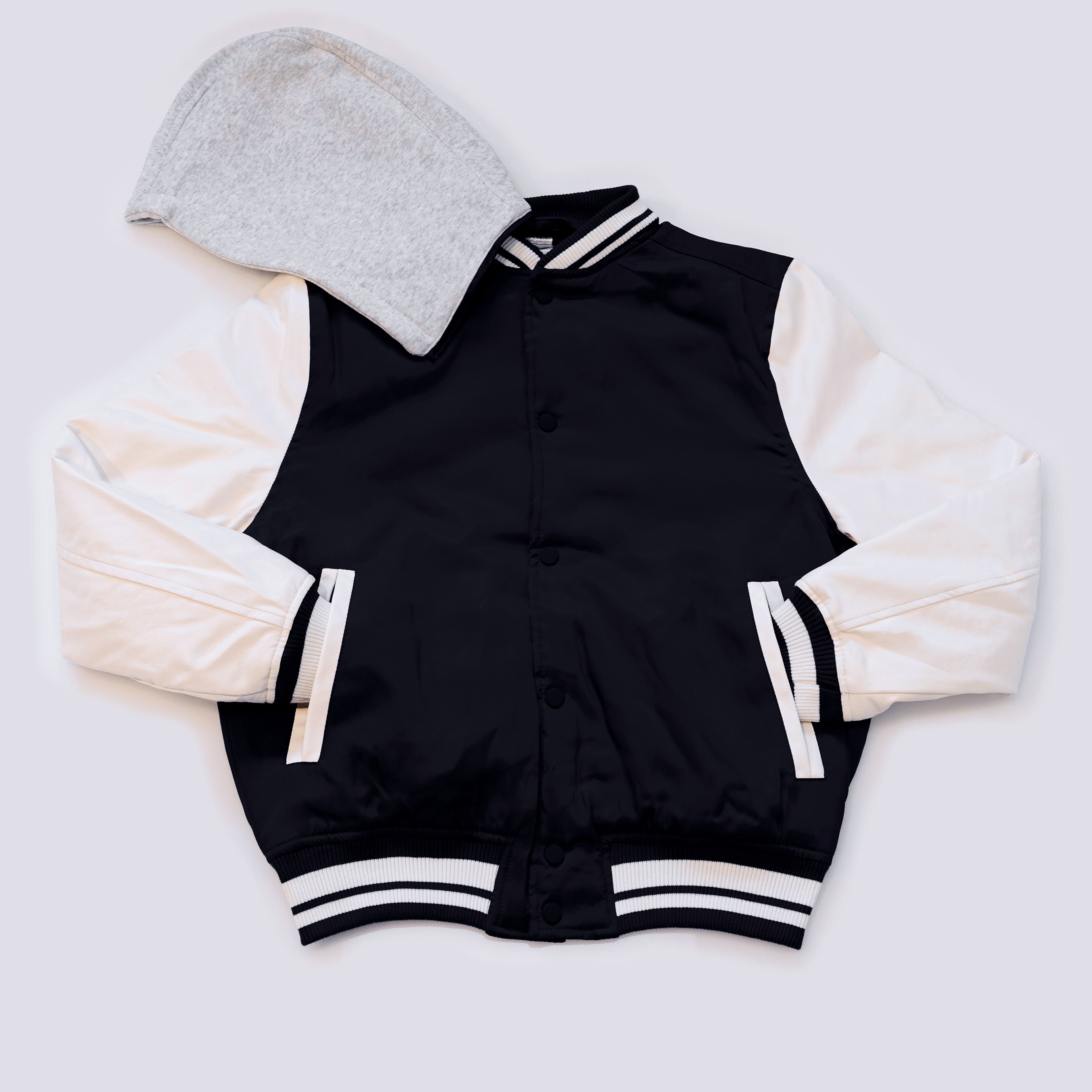 Wholesale Men’s Hooded Jackets - Black/White Colors & Assorted Sizes – Bulk Case of 12 Coats