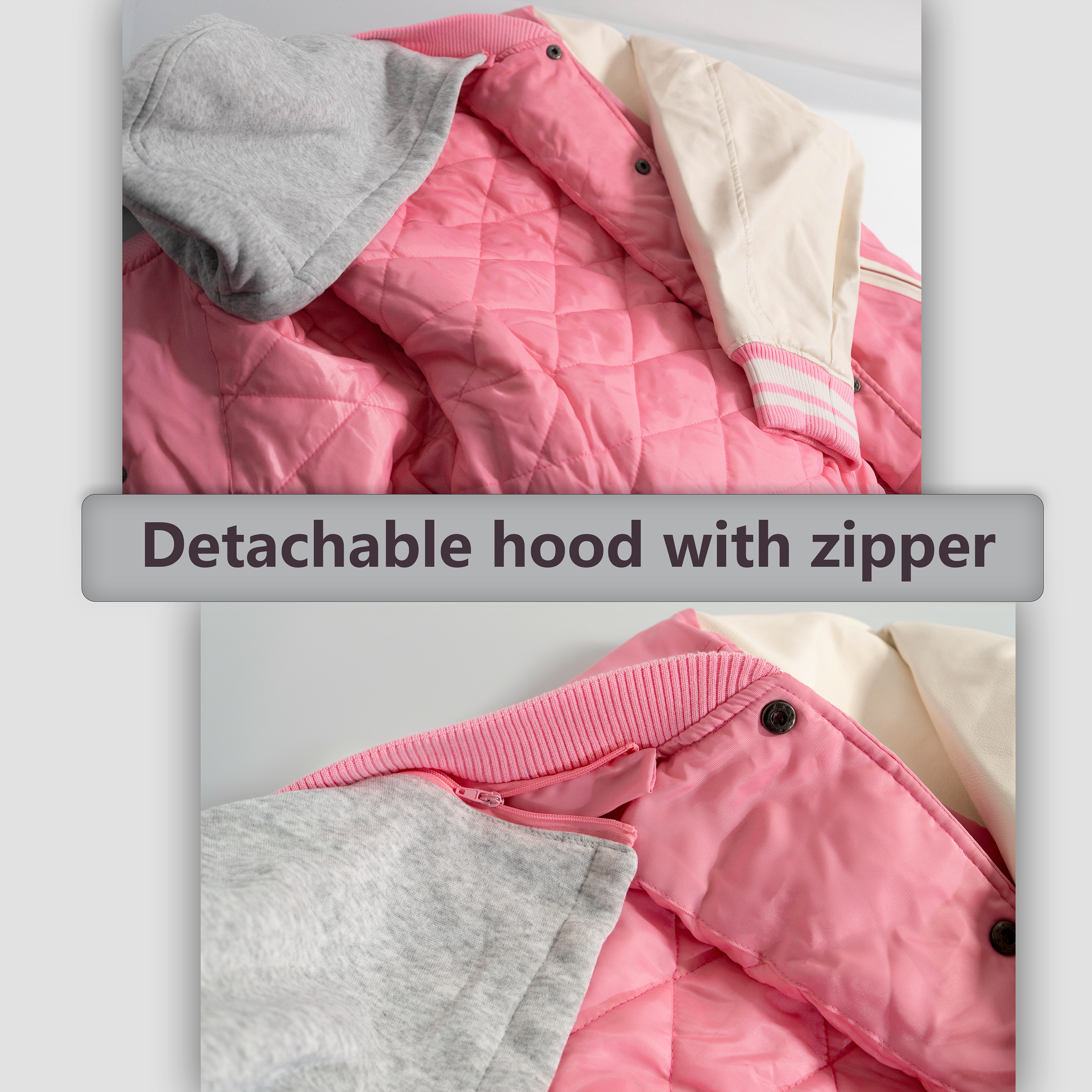 Wholesale Men’s Hooded Jackets - Pink/White Colors & Assorted Sizes – Bulk Case of 12 Coats