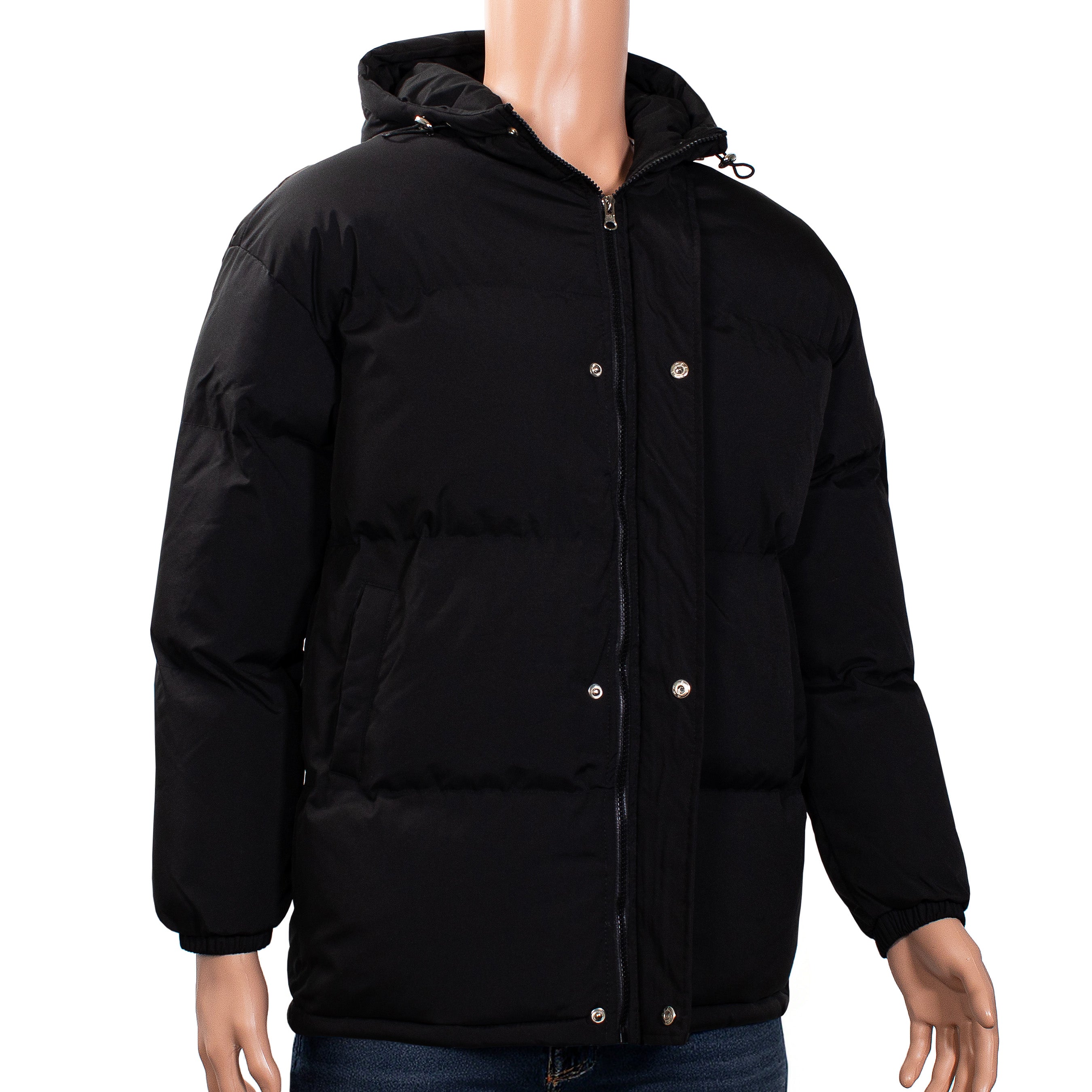 Men's Warm Winter Wholesale Coats in Black & Assorted Sizes (Large Sizes Only) - Bulk Case of 12 Winter Jackets