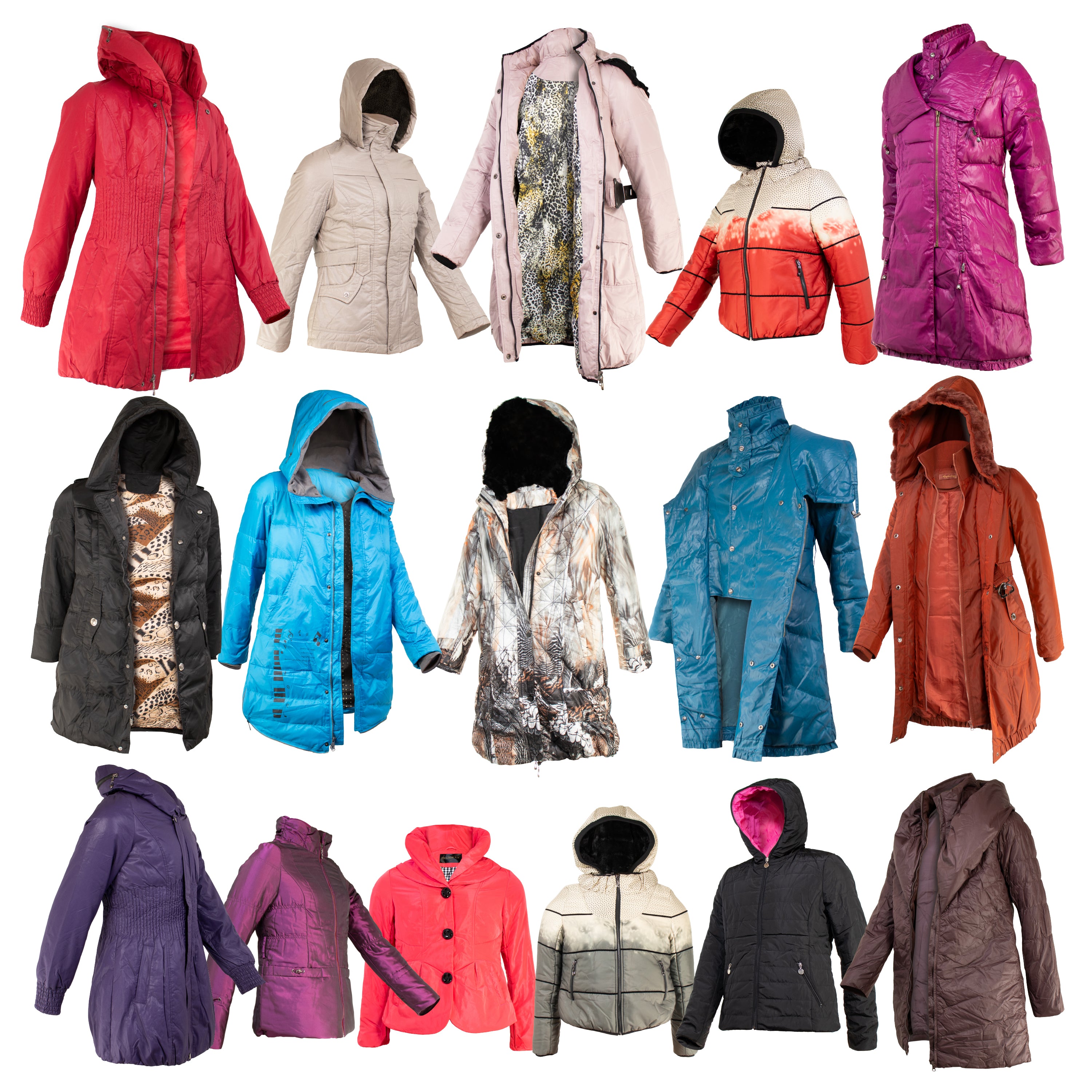 Women's Coats in Assorted Styles & Sizes - Bulk Case of 20 Jackets