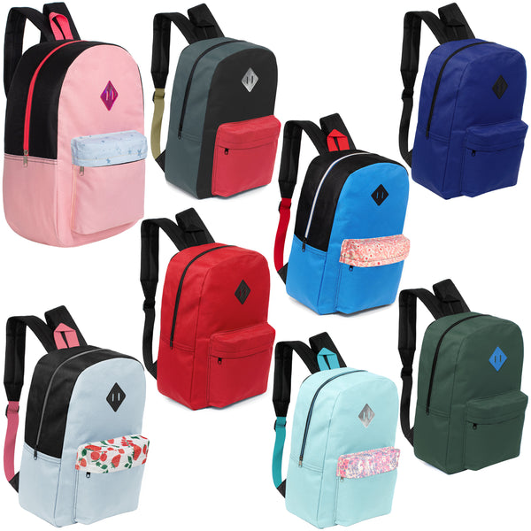 Bulk Case of 24 Wholesale School Backpacks with a Padded Back