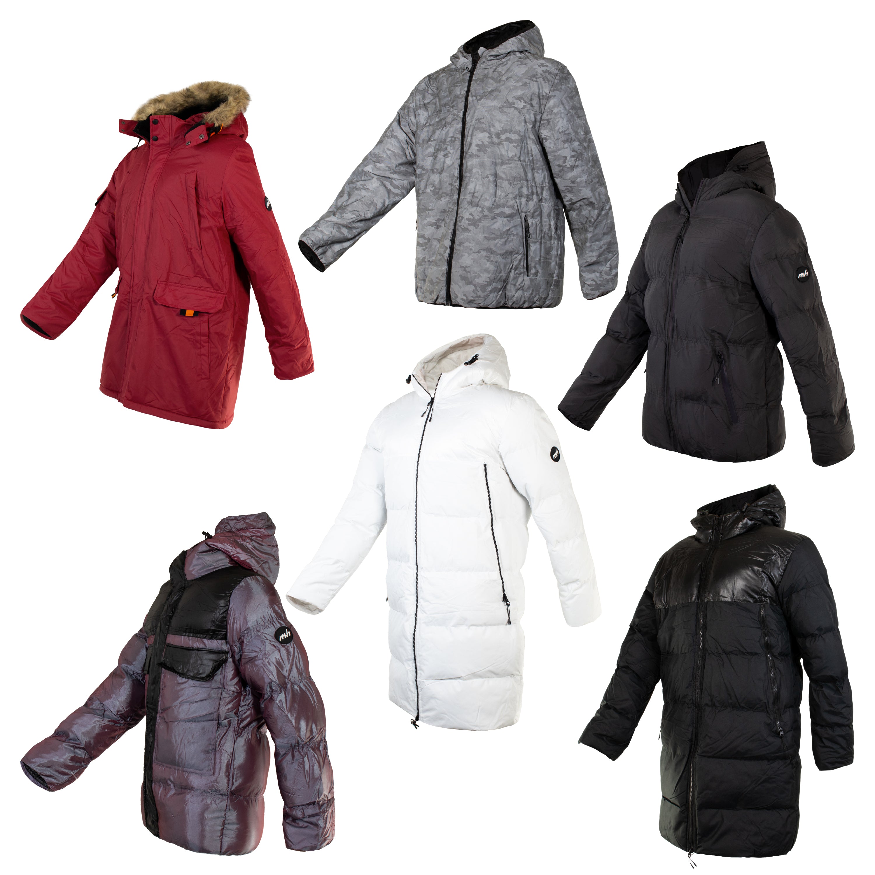 Men's Coats in Assorted Styles & Sizes - Bulk Case of 18 Jackets