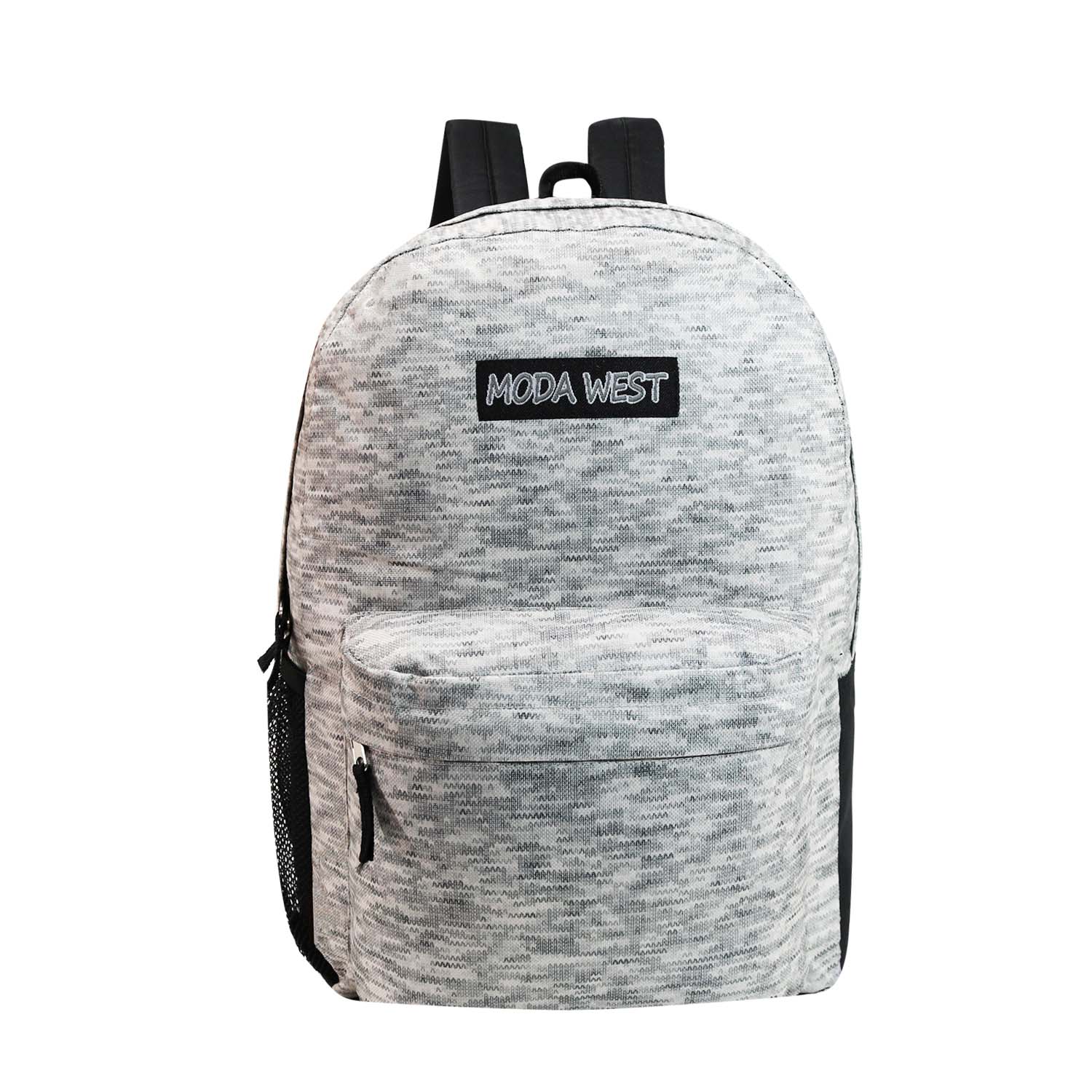 24 Pack of 17" Kids Basic Wholesale Backpack in Assorted Colors and Prints - Bulk Case of 24