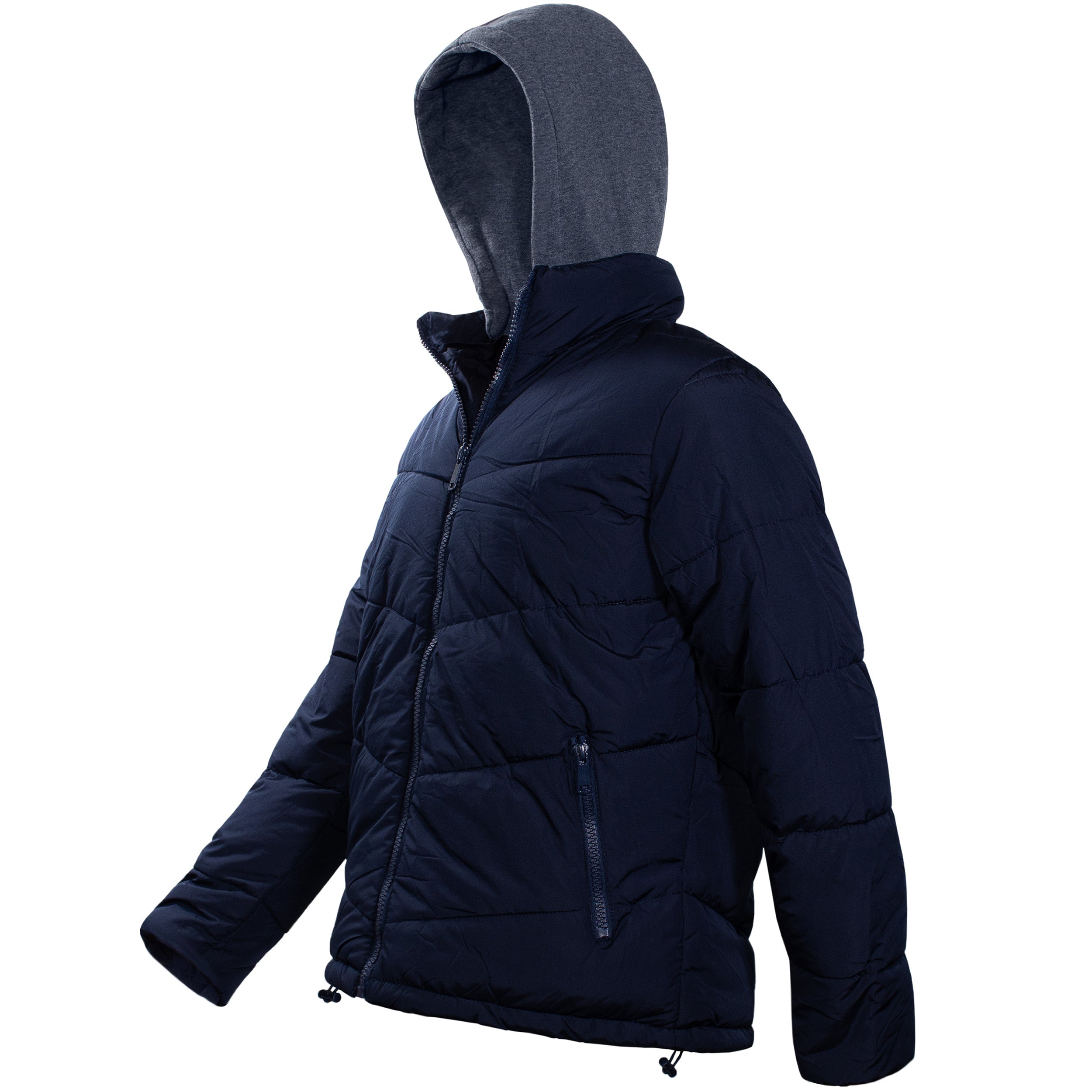 Men's Hooded Warm Winter Wholesale Coats in Assorted Colors & Sizes - Bulk Case of 12 Winter Jackets