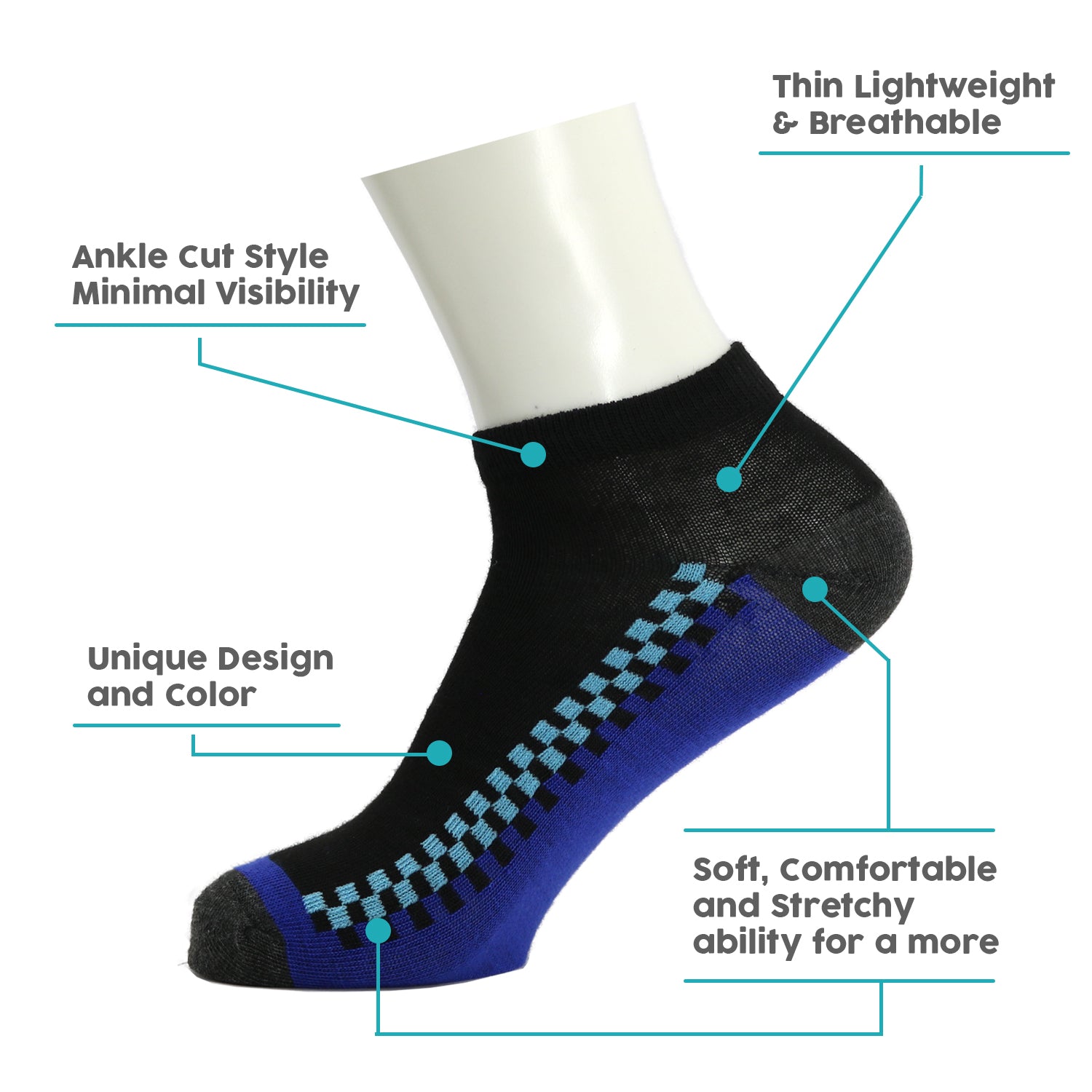 Men's Low Cut Wholesale Sock, Size 9-11 in Assorted Designs - Bulk Case of 144 Pairs