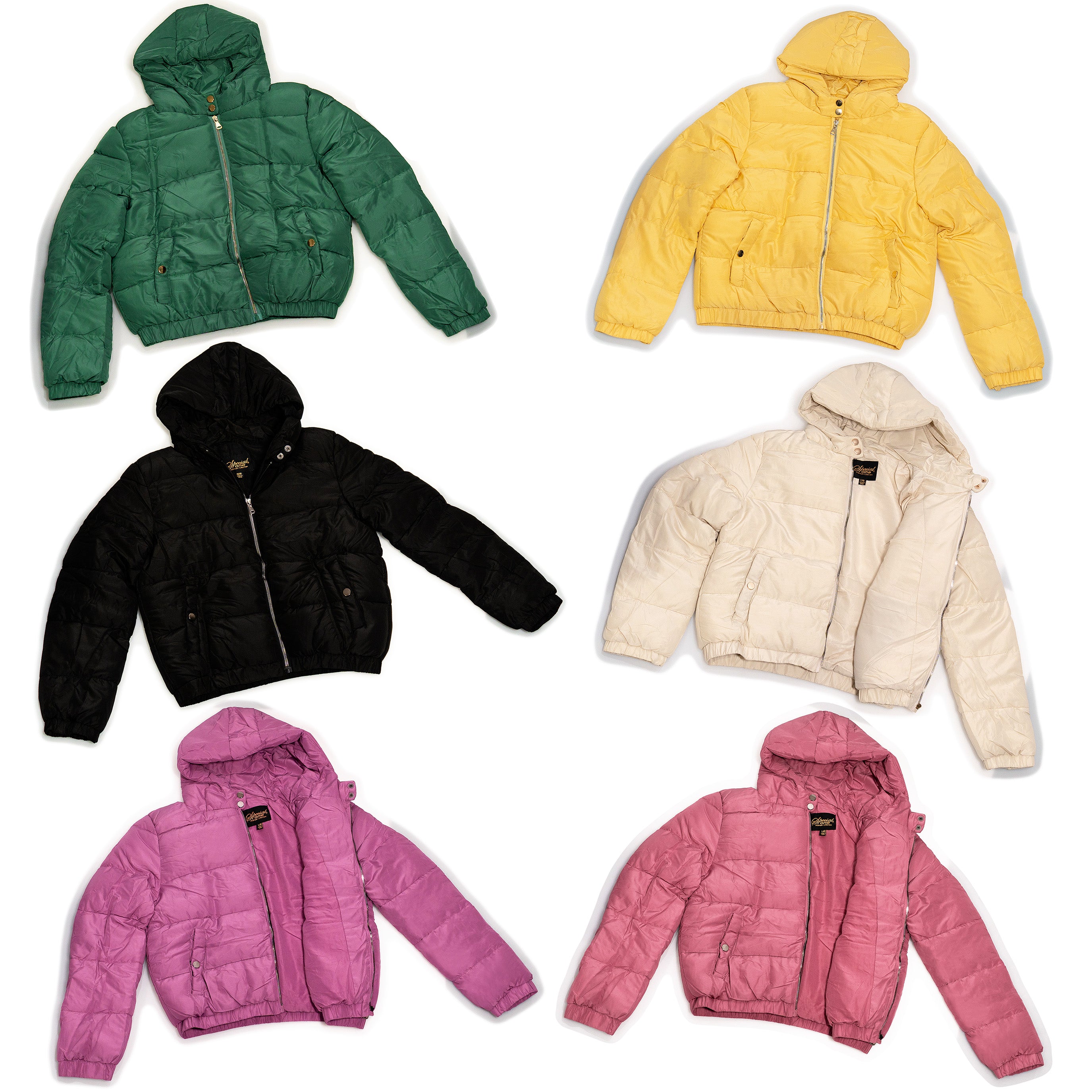 Wholesale Women’s Hooded Jackets - 6 Assorted Colors & Sizes – Bulk Case of 12 Coats