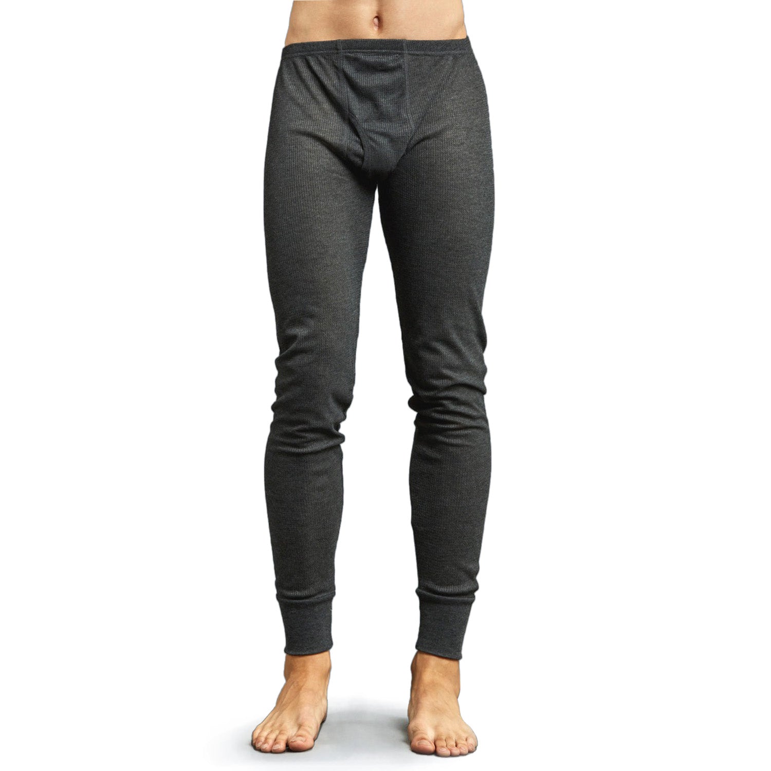 Men's Charcoal Grey Winter Thermal Underwear Set Assorted Sizes - Bulk Case of 24