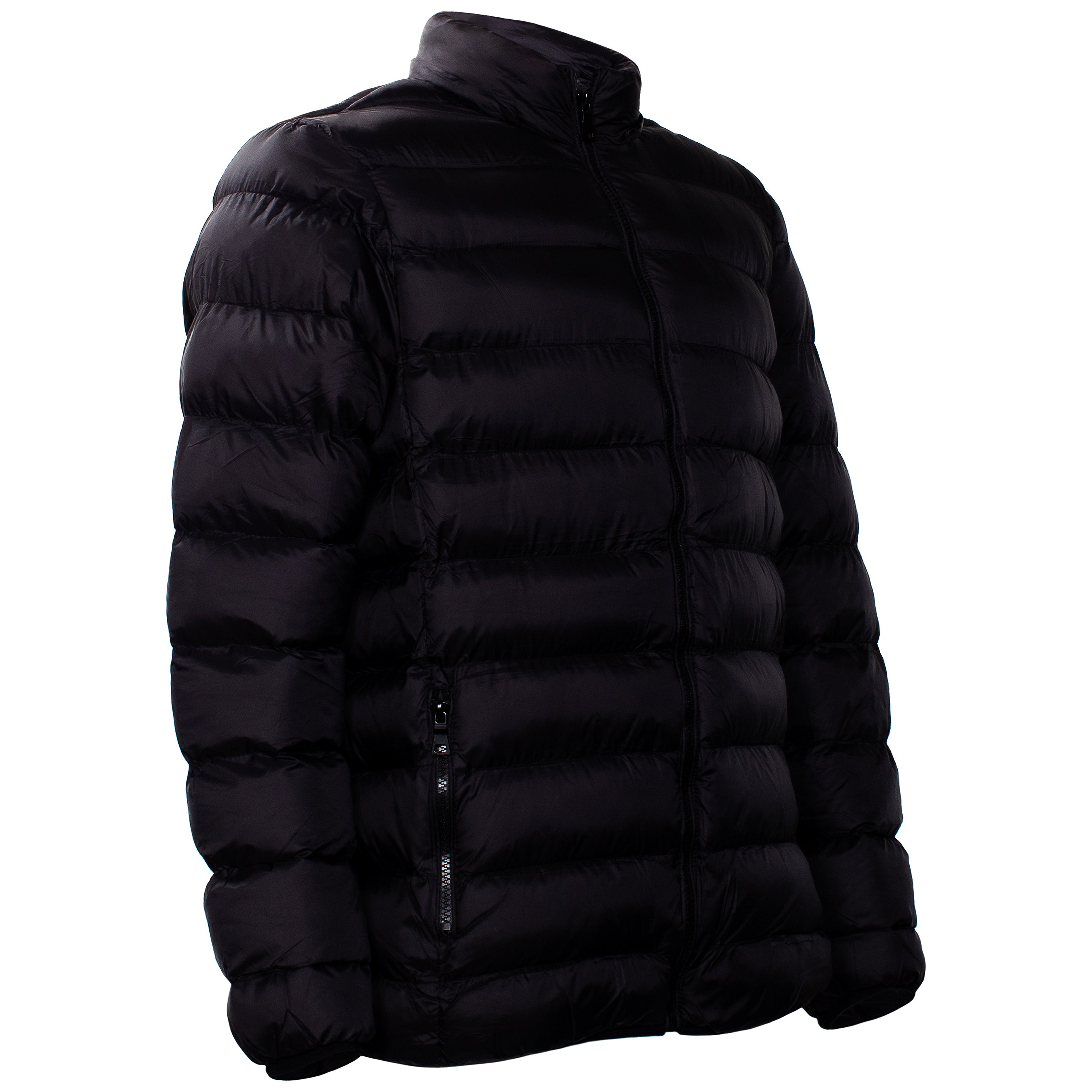 Men's Hooded Warm Winter Wholesale Coats in Black & Assorted Sizes - Bulk Case of 12 Winter Jackets