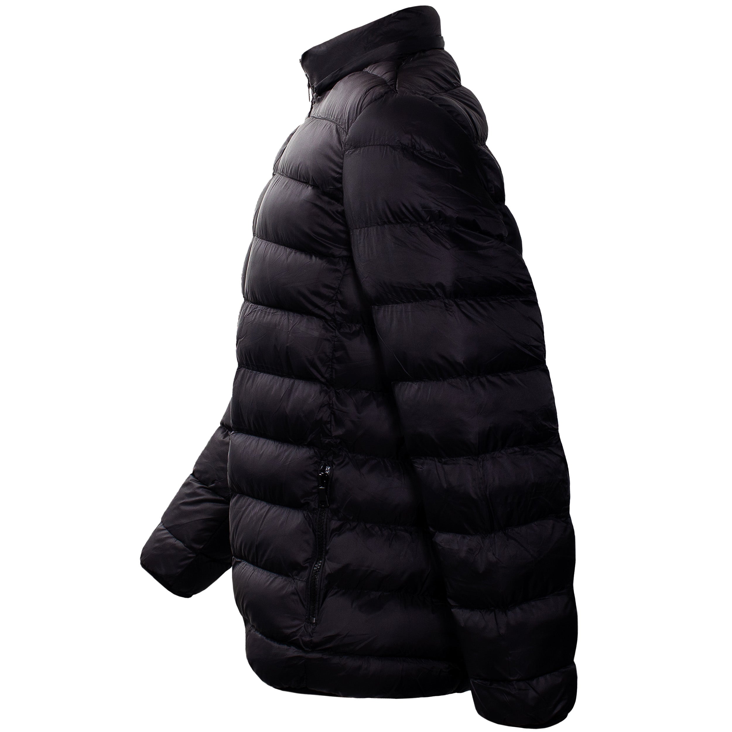 Men's Hooded Warm Winter Wholesale Coats in Black & Assorted Sizes - Bulk Case of 12 Winter Jackets