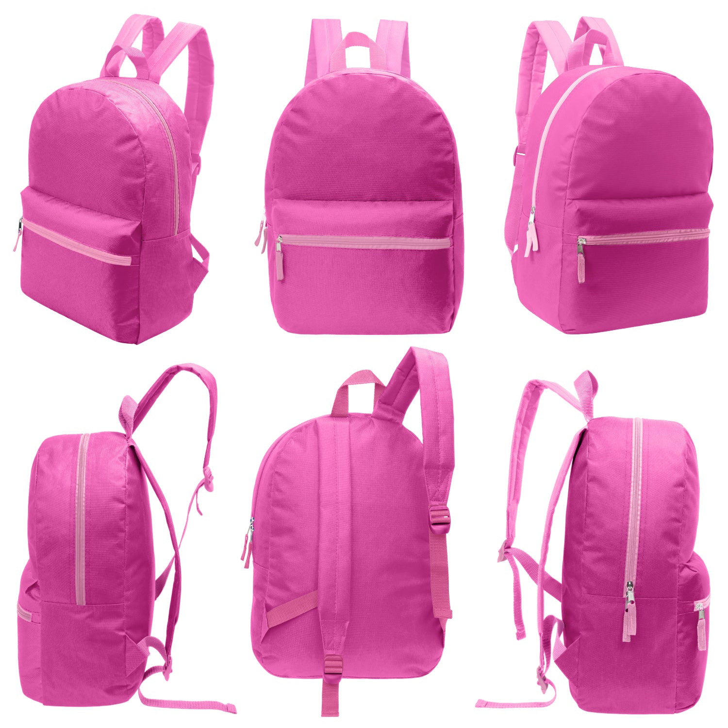 12 Basic 17" Backpacks in 12 Assorted Colors & Your Choice of 12 Bulk Hygiene Kits - Wholesale Care Package: Homeless, Emergency, Charity