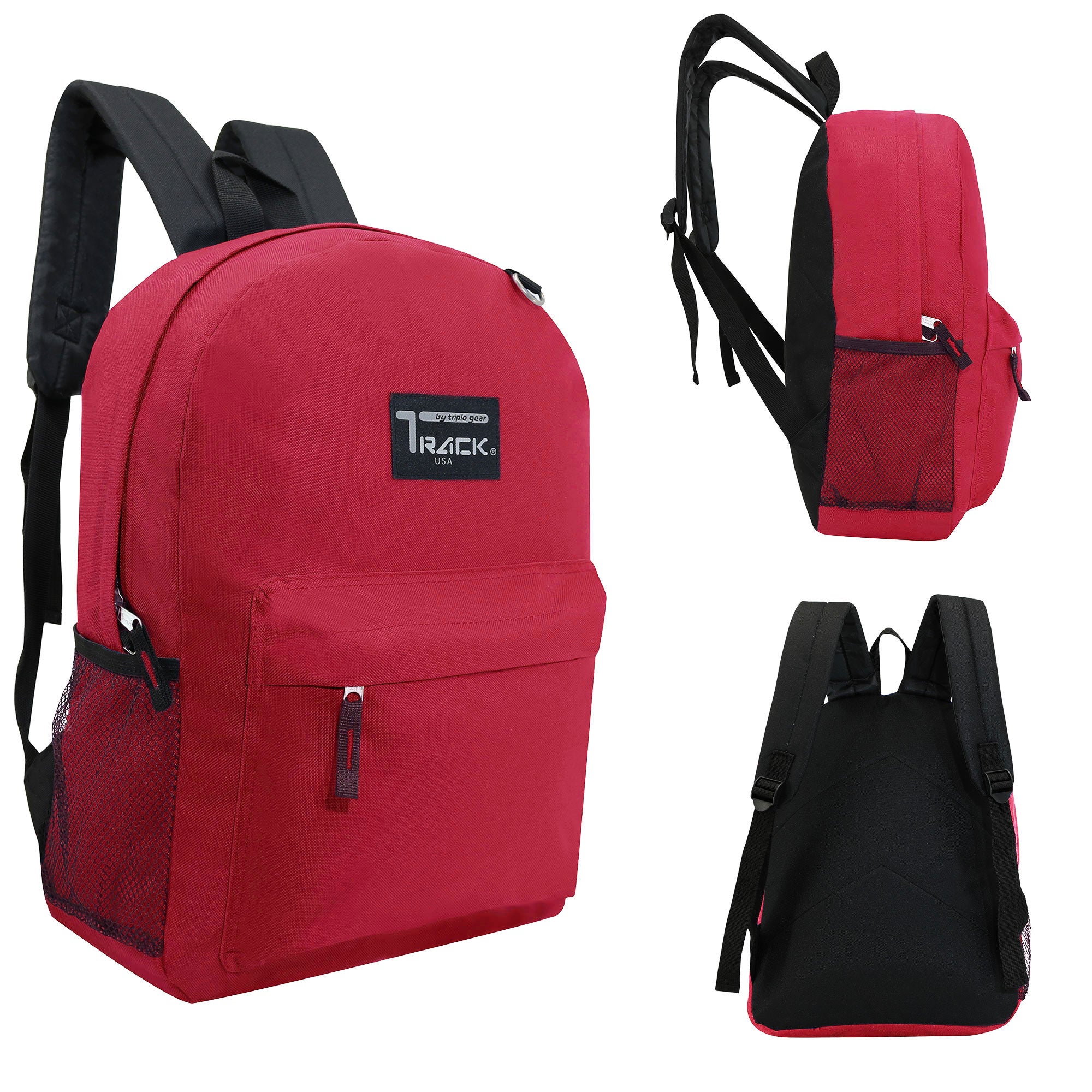 17" Kids Wholesale Backpacks In Red - Wholesale Case of 24 Bookbags