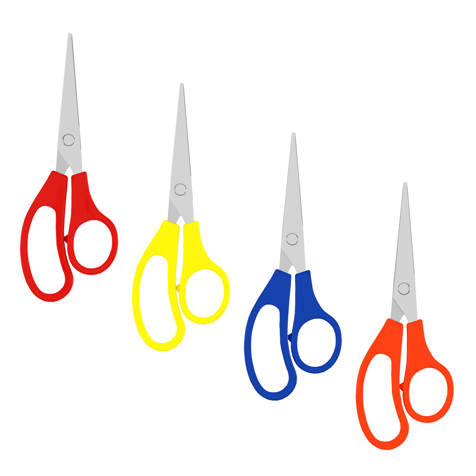 Wholesale 5" Scissors in Assorted Colors - Stainless Steel - Bulk Case of 500 Scissors