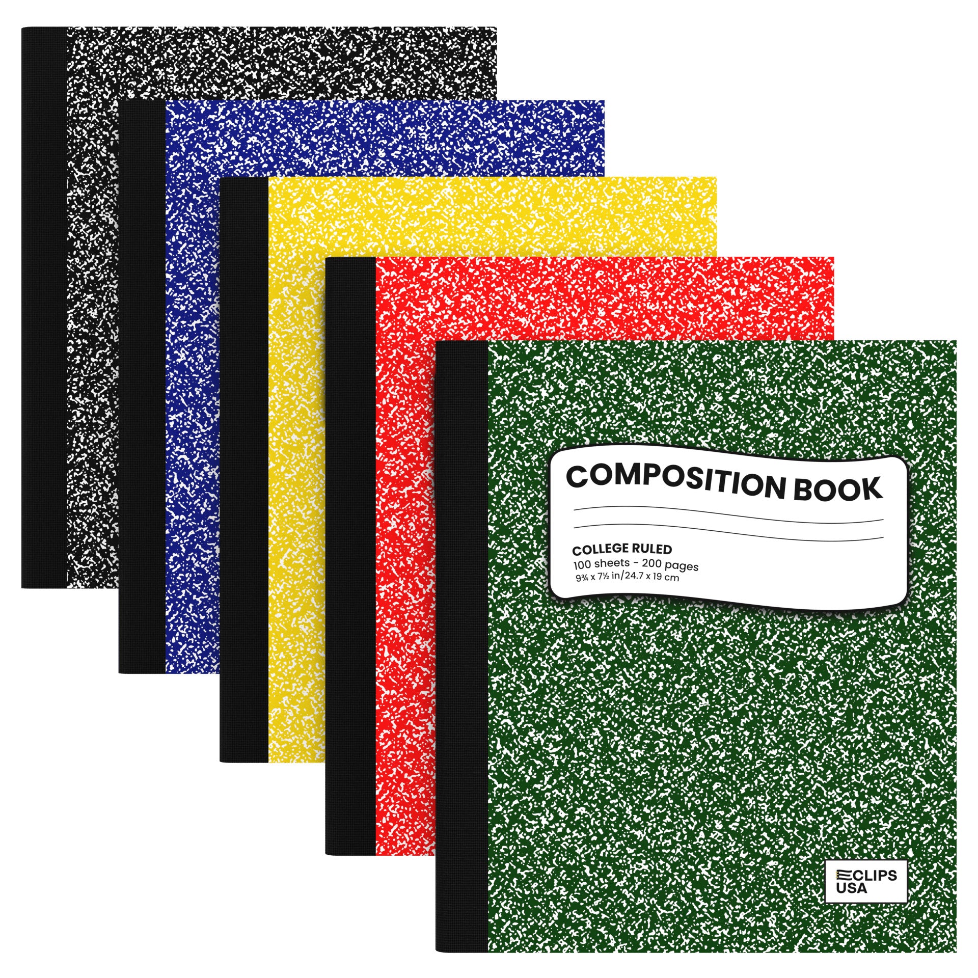 Wholesale College Ruled Composition Notebooks in Assorted Colors - Bulk Case of 48 Notebooks