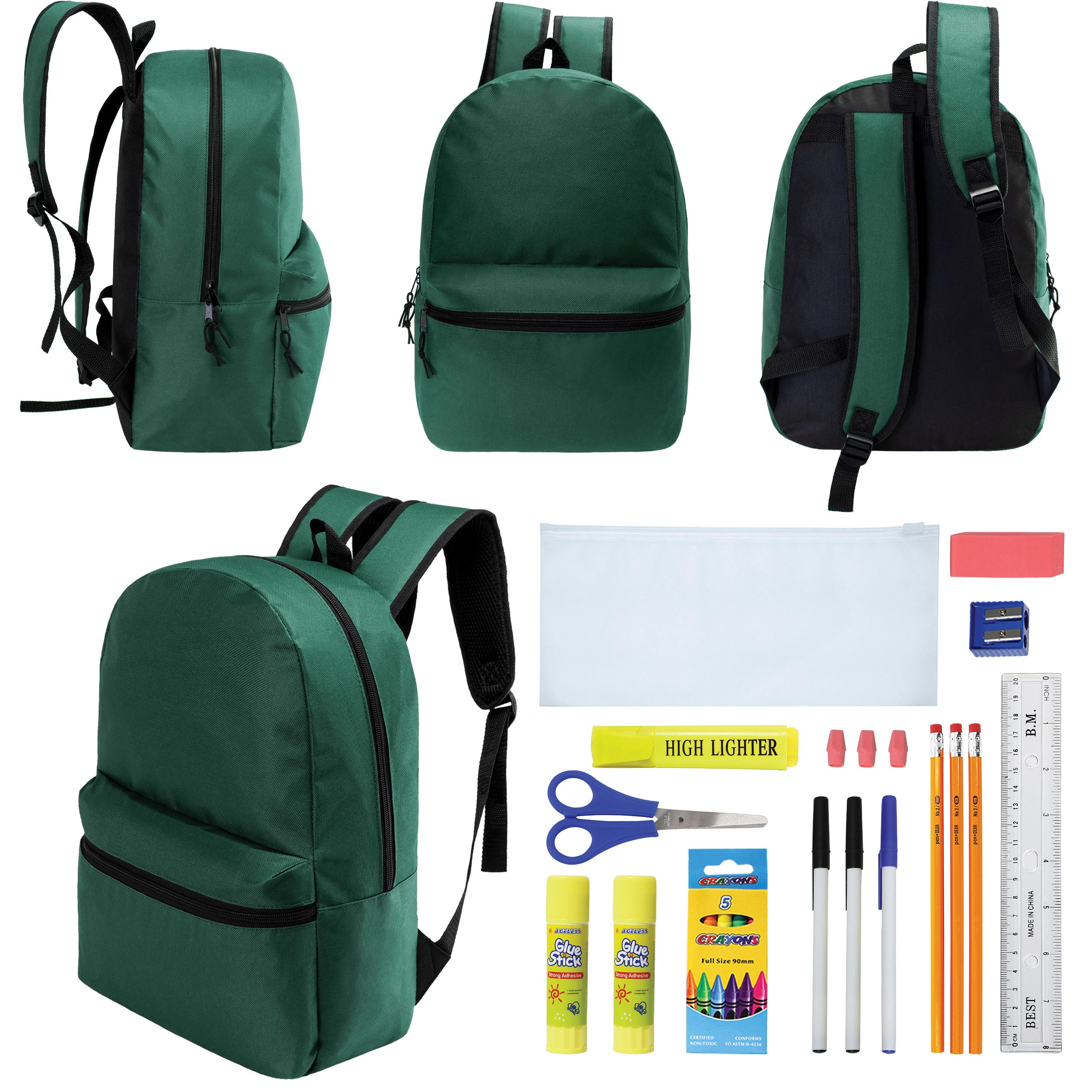 Basic Green Backpack Bulk 17