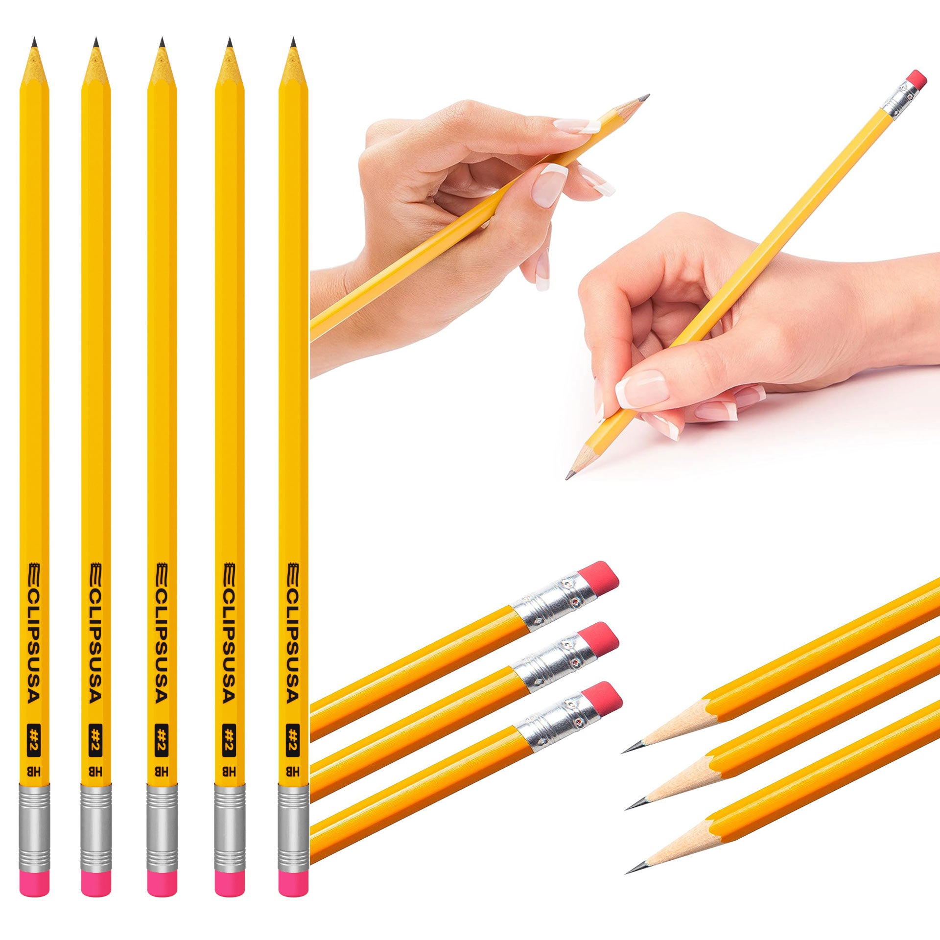 Wholesale #2 Pencils for Back to School - Pre-Sharpened - Bulk Case of 1000 Yellow Pencils
