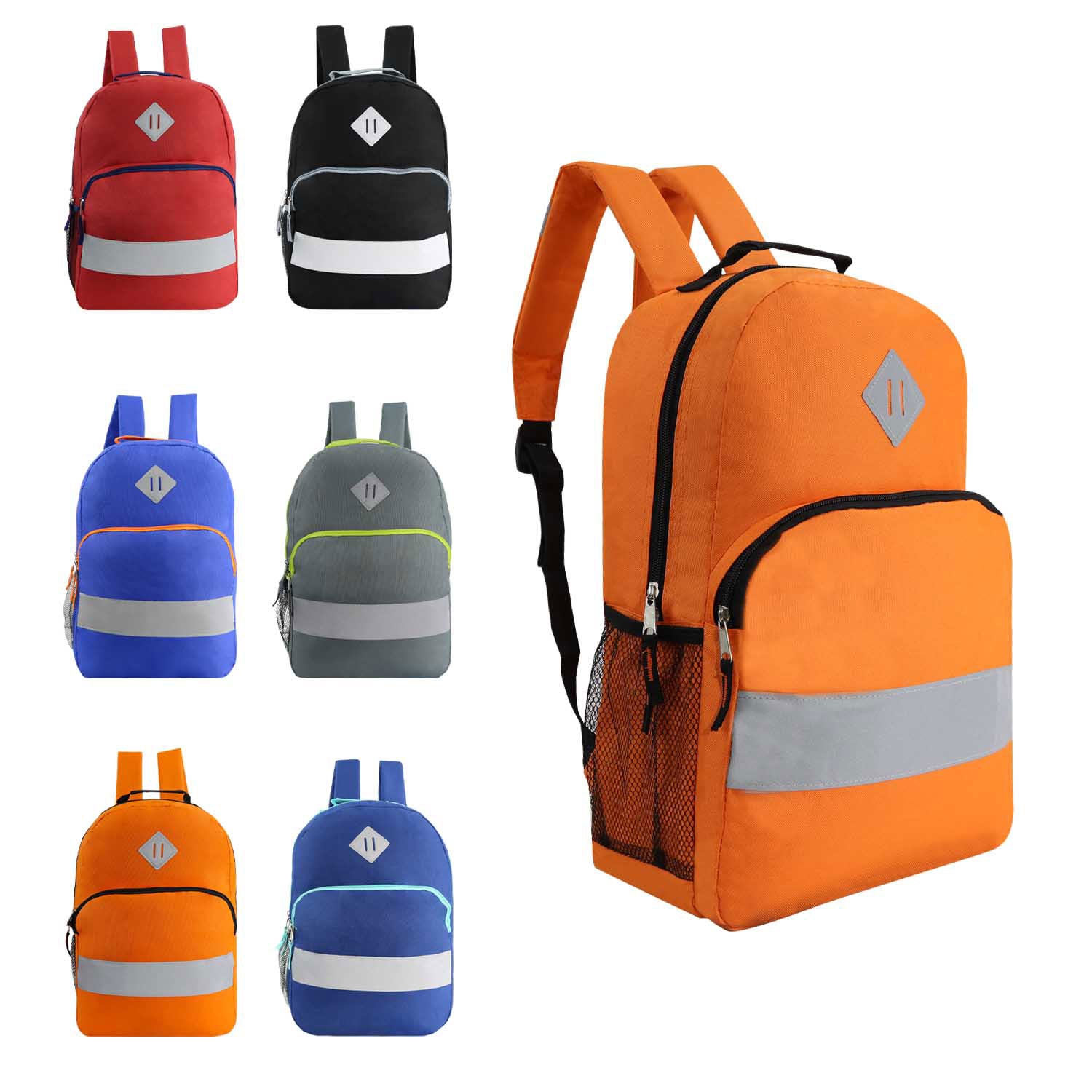 Bulk Case of 12 Reflective Backpacks and 12 Hygiene & Toiletries Kit - Wholesale Care Kit - Disaster Relief Kit, Homeless, Charity