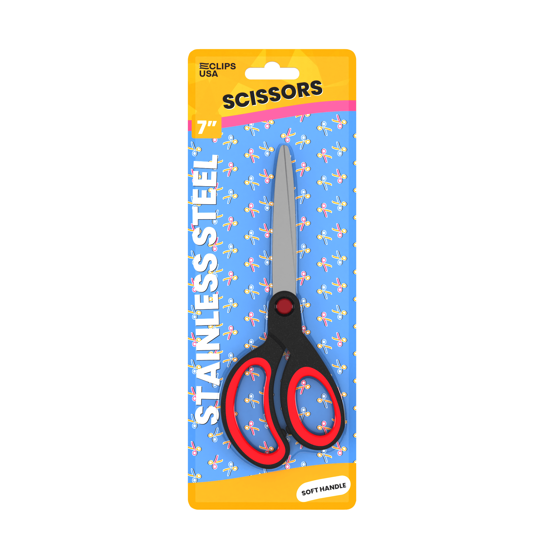 Wholesale Scissors - 7" - Pointy Tip & Soft Handle - Stainless Steel - Bulk Case of 48 Scissors