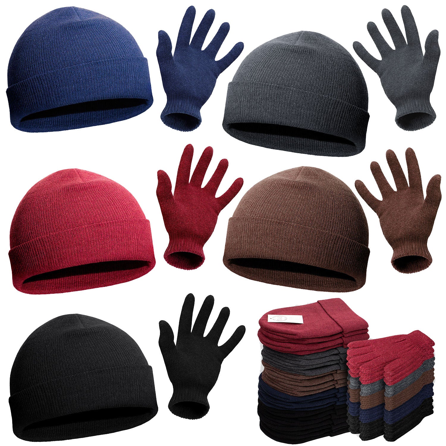 Bulk Case of 12 18" Backpacks and 12 Winter Item Sets and 12 Hygiene Kits - Wholesale Care Package - Emergencies, Homeless, Charity