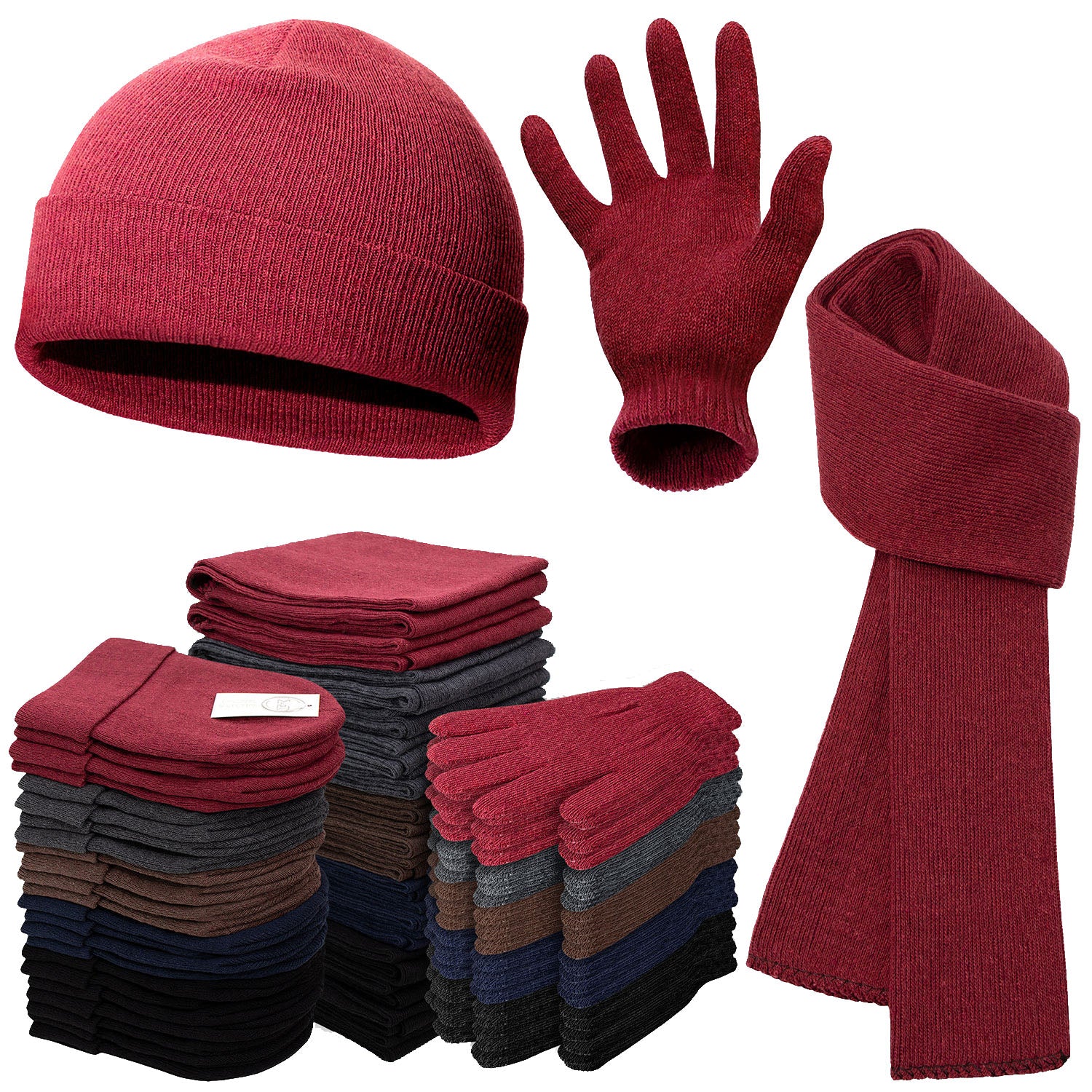 Bulk Case of 12 Backpacks and 12 Winter Item Sets - Wholesale Care Package - Emergencies, Homeless, Charity