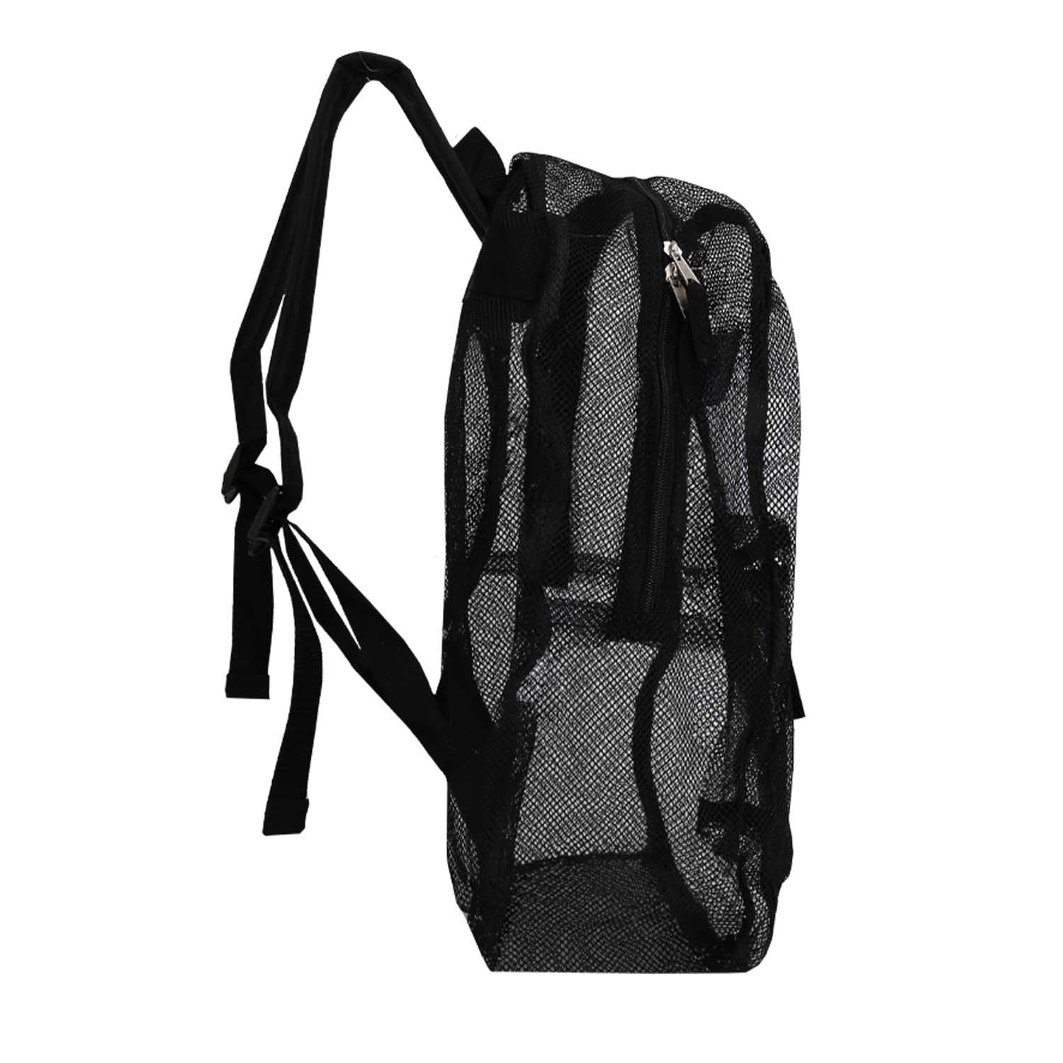 17" See Through Mesh Backpacks - Black -Wholesale Case of 24 Bookbags