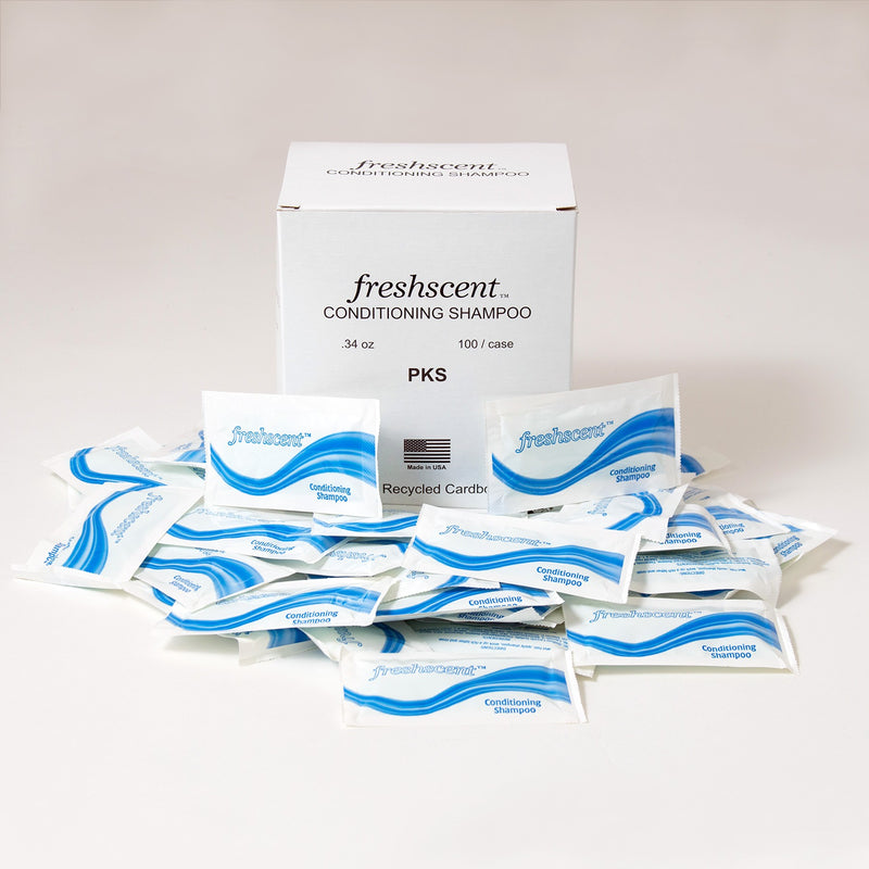 Freshscent .34 oz Conditioning Bulk Shampoo - Wholesale Case 1000 Pieces Hotel Toiletries - PKS-1000
