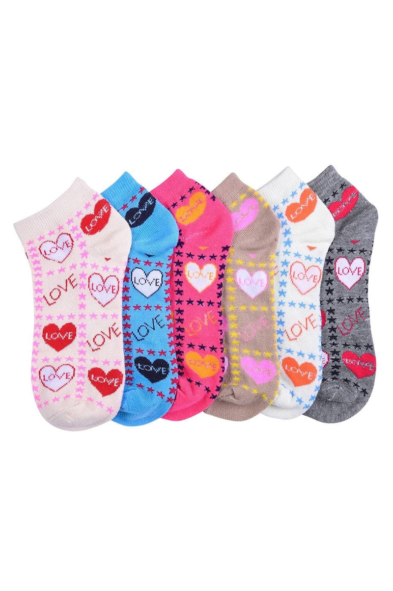 Women's No Show Wholesale Sock, Size 6-8 in 12 Randomly Assorted Styles - Bulk Case of 144 Pairs