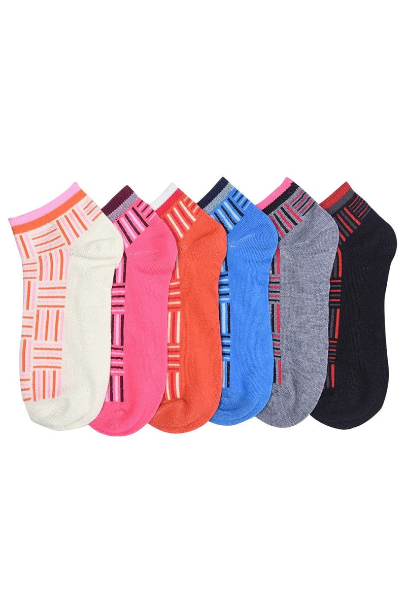 Women's No Show Wholesale Sock, Size 6-8 in 12 Randomly Assorted Styles - Bulk Case of 144 Pairs