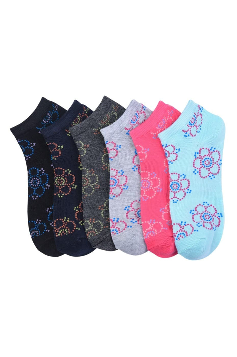 Women's No Show Wholesale Sock, Size 6-8 in 12 Randomly Assorted Styles - Bulk Case of 144 Pairs