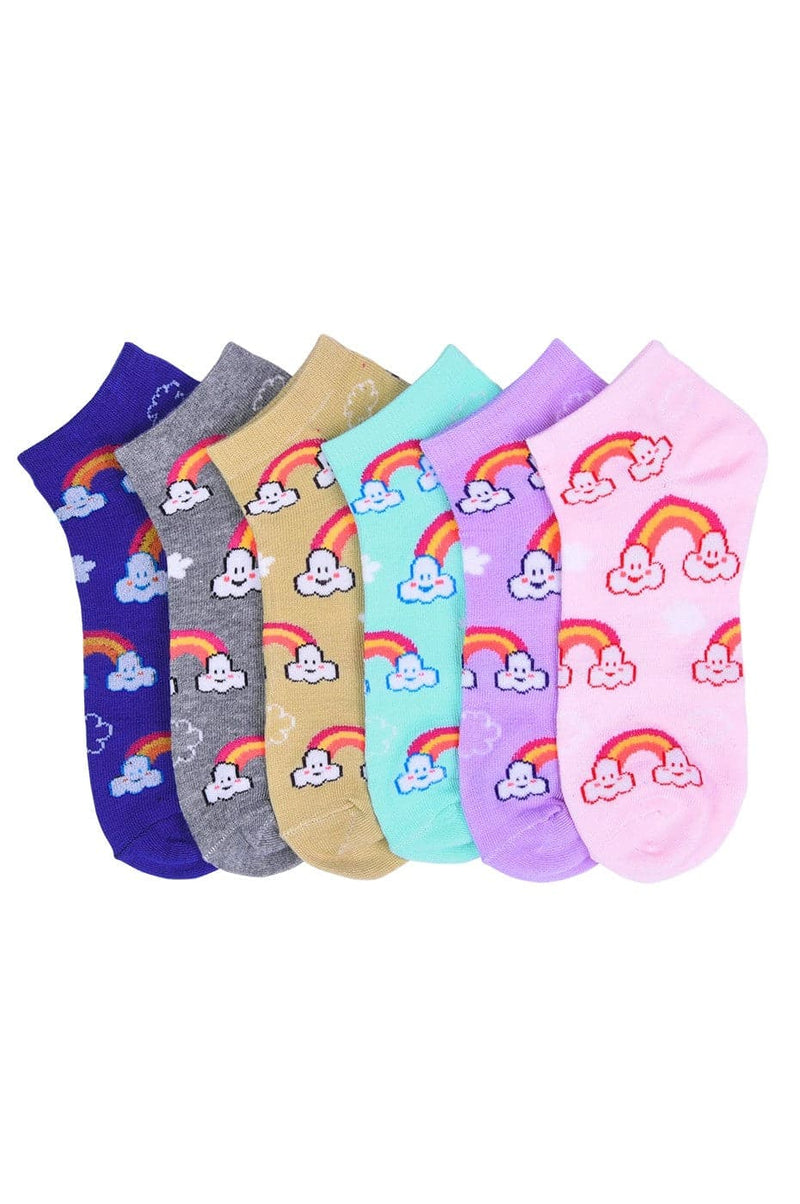 Women's No Show Wholesale Sock, Size 6-8 in 12 Randomly Assorted Styles - Bulk Case of 144 Pairs