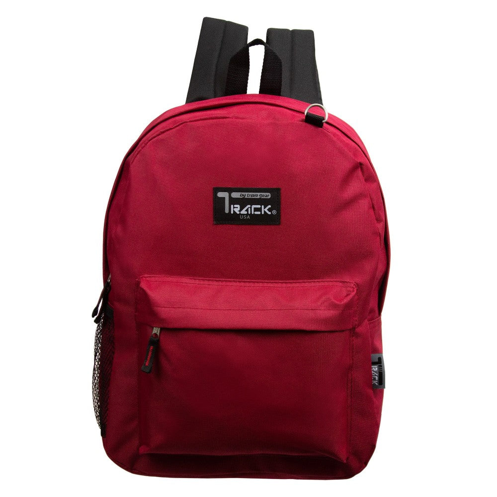 17" Classic Bulk Burgundy Backpacks - Wholesale Case of 24 Bookbags