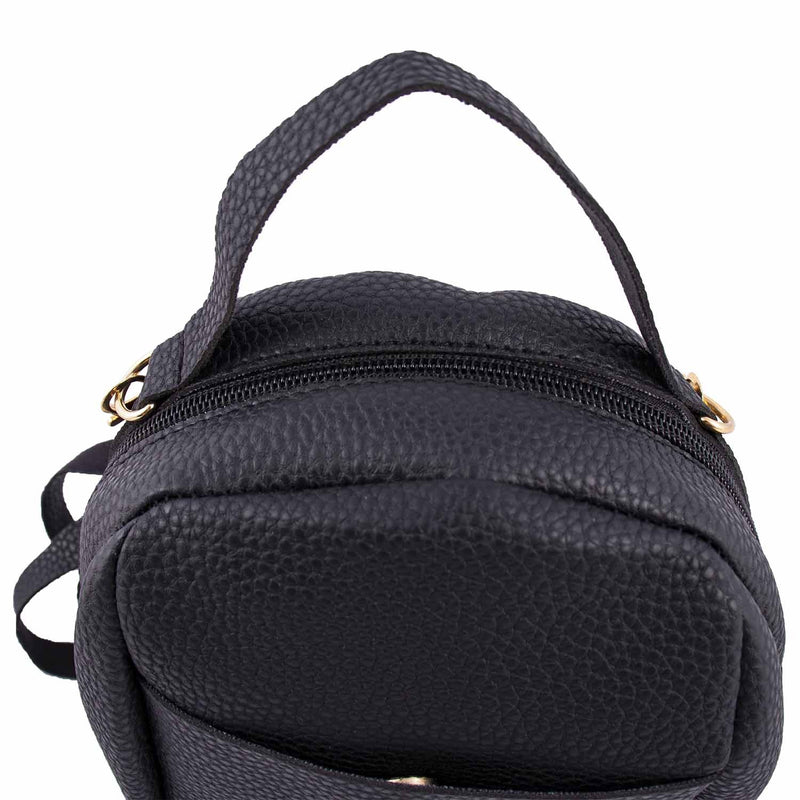 7" Mini Faux Leather Wholesale Backpack in 5 Assorted Colors - Bulk Case of 24